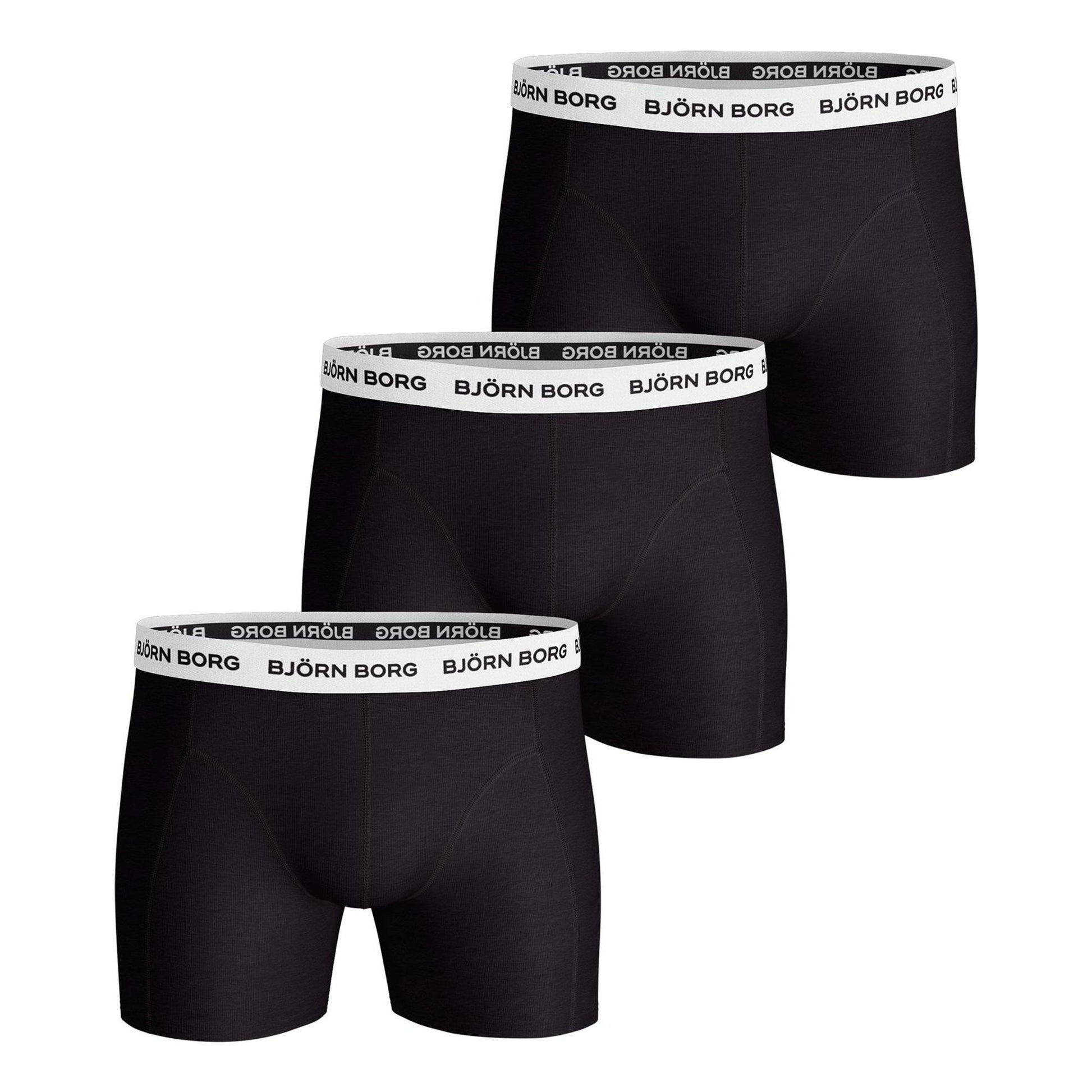 Björn Borg Cotton Stretch Boxer Short 3er Pack Herren - schwarz, weiß