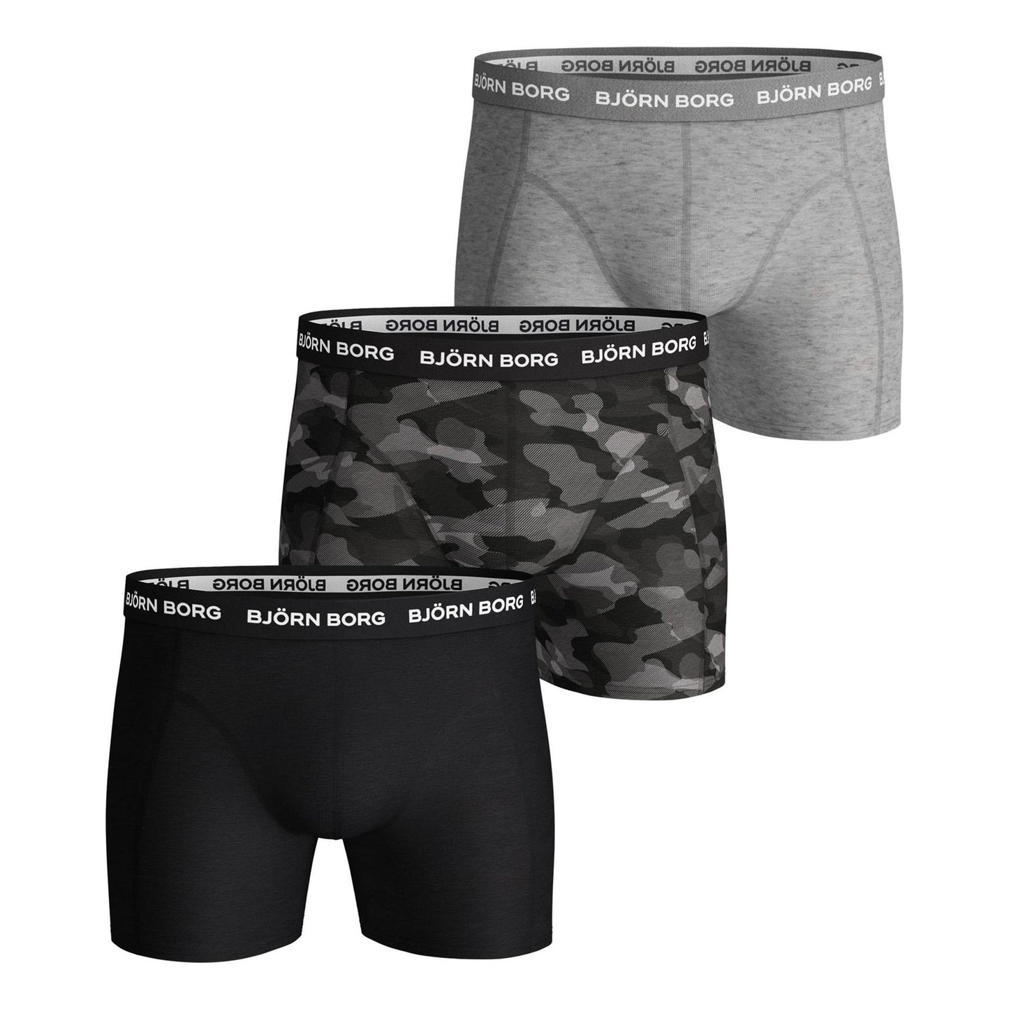 Björn Borg Cotton Stretch Boxer Short 3er Pack Herren - oliv, grün