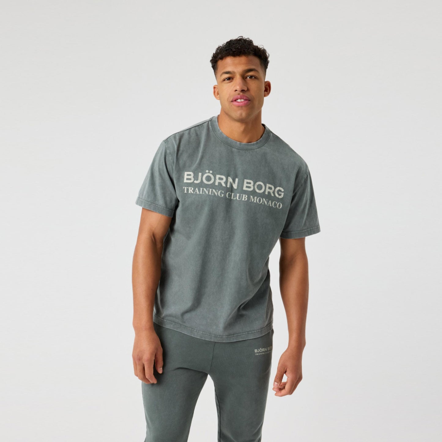 Björn Borg Classic Print T-Shirt Herren-dunkelgrün