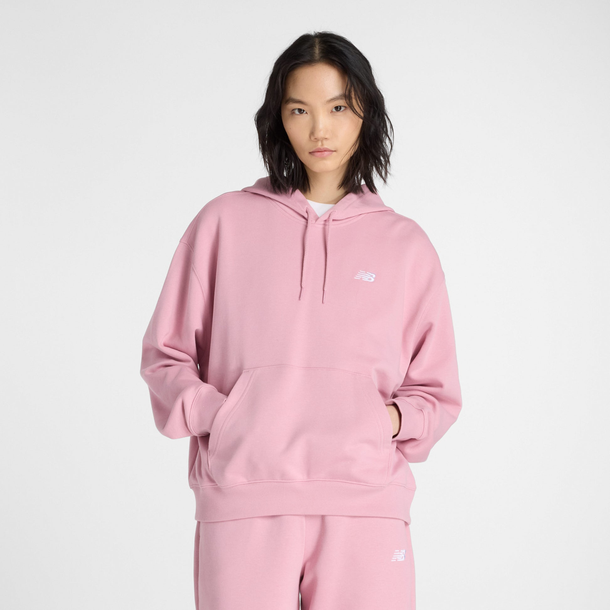 New Balance Essentials French Terry Hoody Damen-Rosa