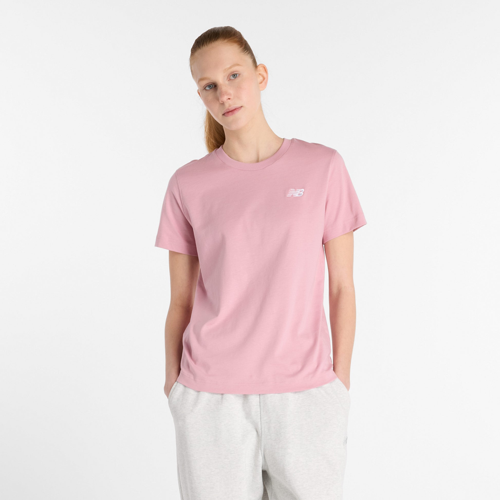 New Balance Essentials Jersey T-Shirt Damen-Rosa