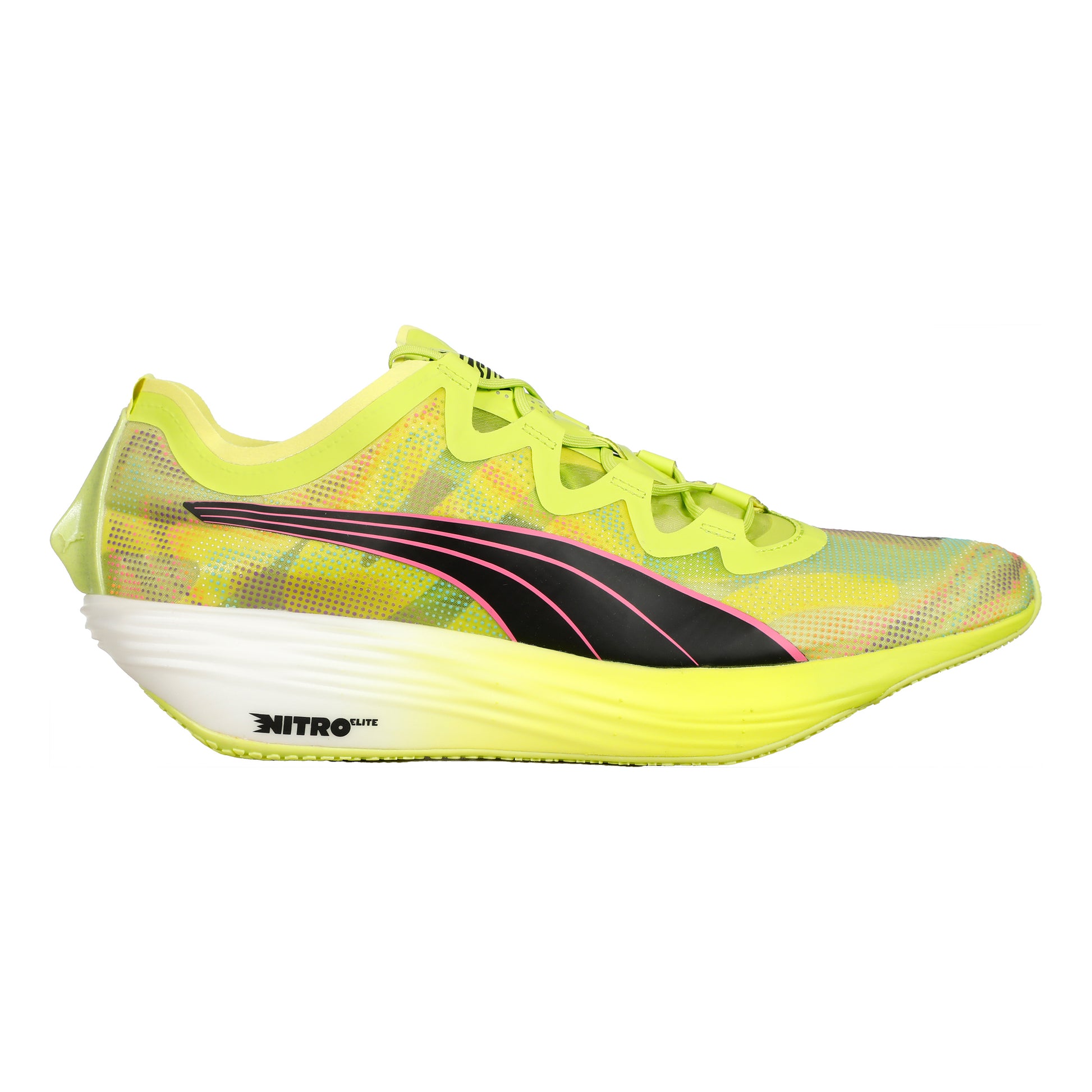 Puma FAST-FWD Nitro Elite Psychedelic Rush Wettkampfschuh Damen-Limette,Schwarz