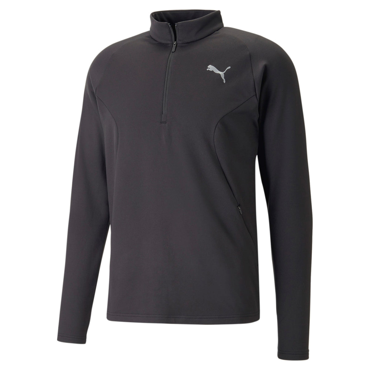 Puma Run Cloudspun Knit Half-Zip Longsleeve Herren-Schwarz