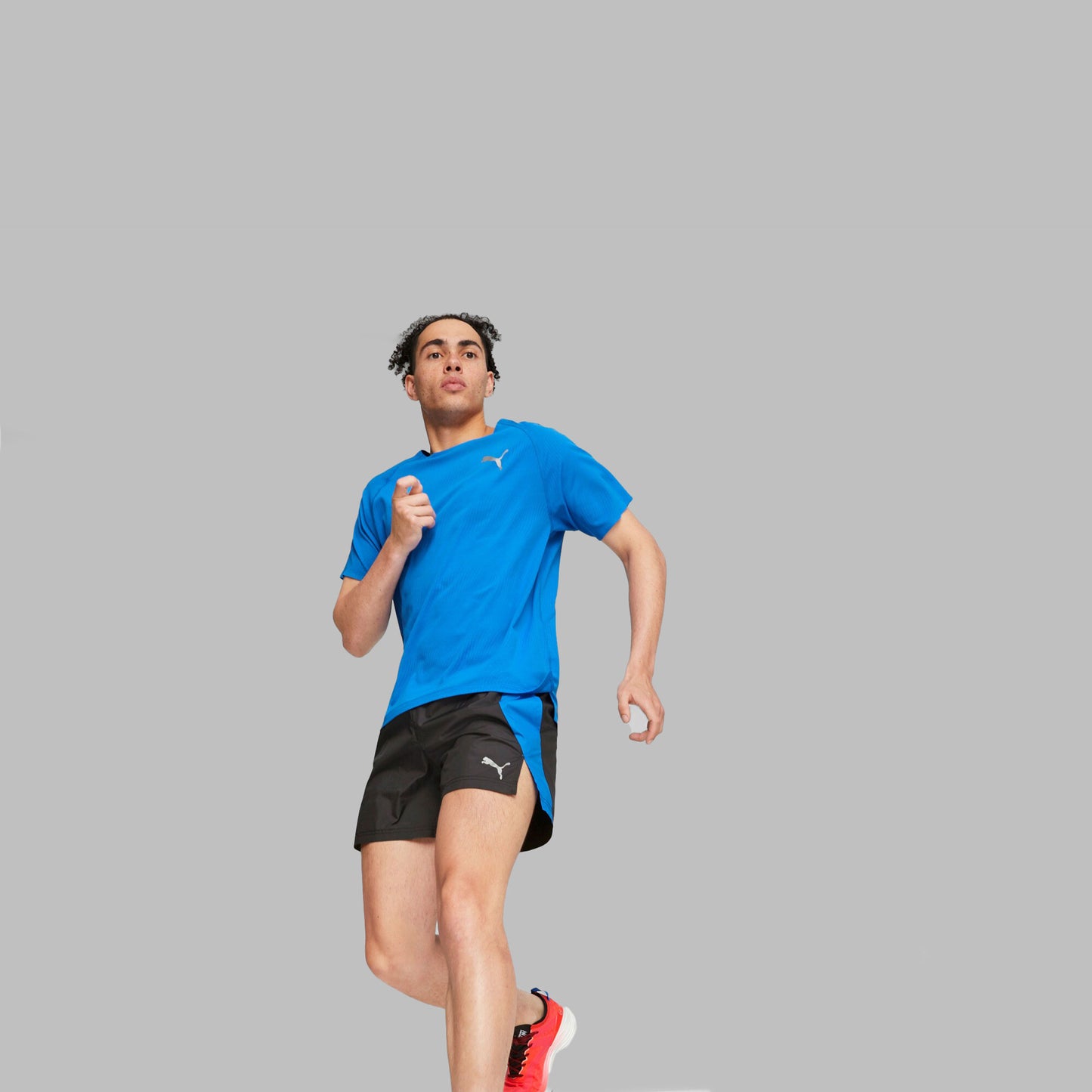 Puma Run 5in Laufshorts Herren-Schwarz,Blau