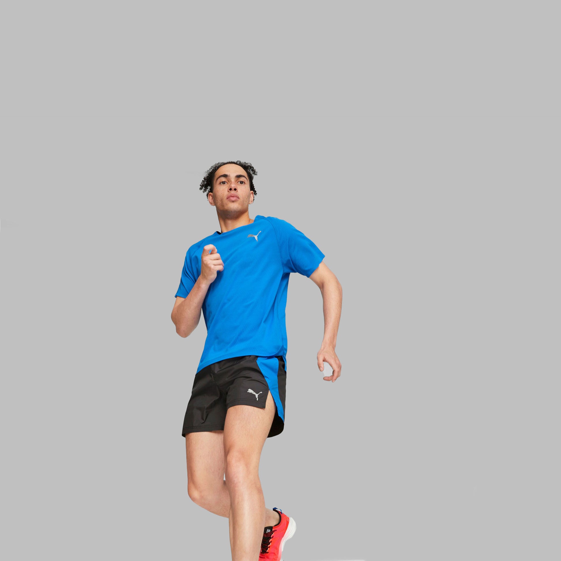 Puma Run 5in Laufshorts Herren-Schwarz,Blau