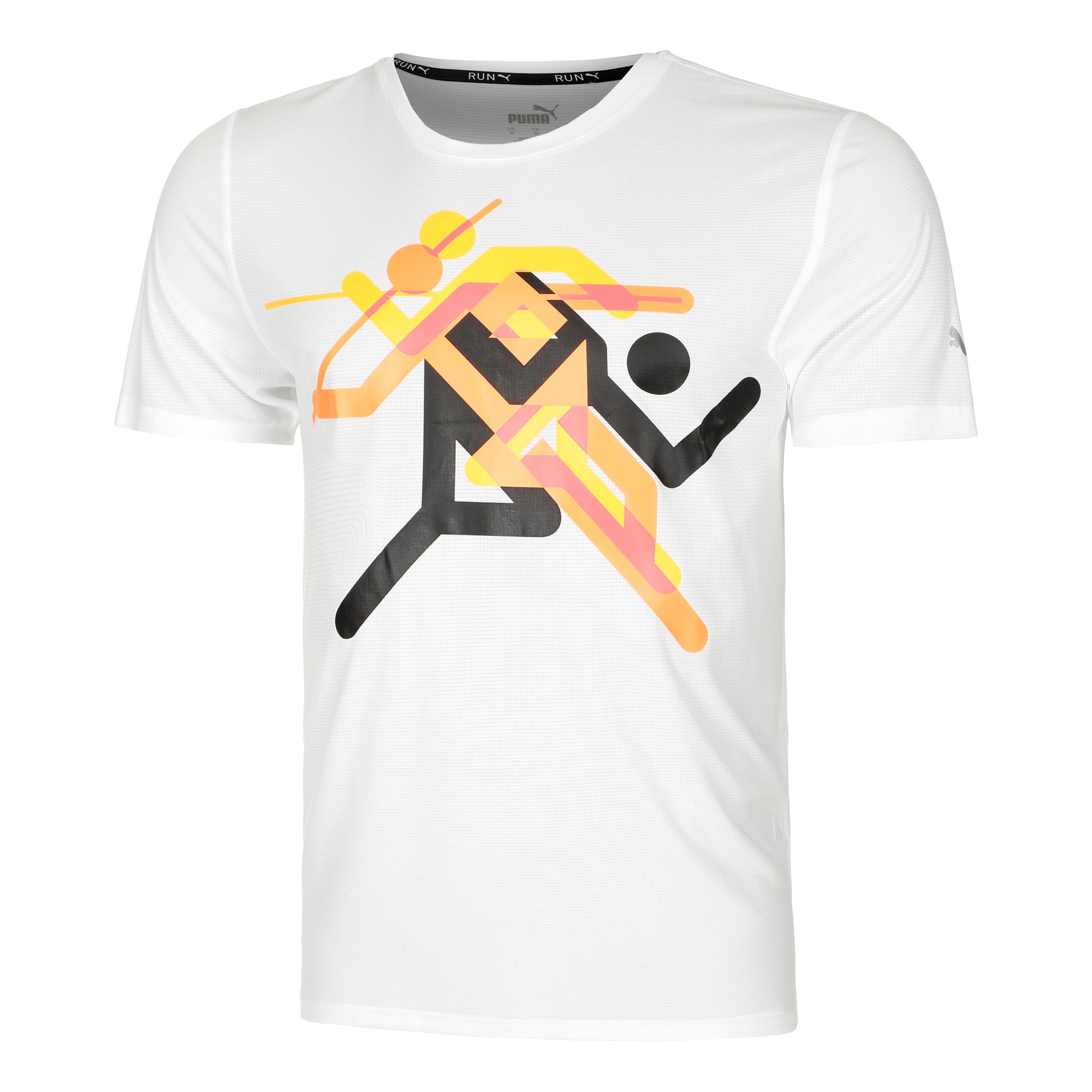 Puma Run Faster Icons Graphic Laufshirt Herren-Weiß,Mehrfarbig
