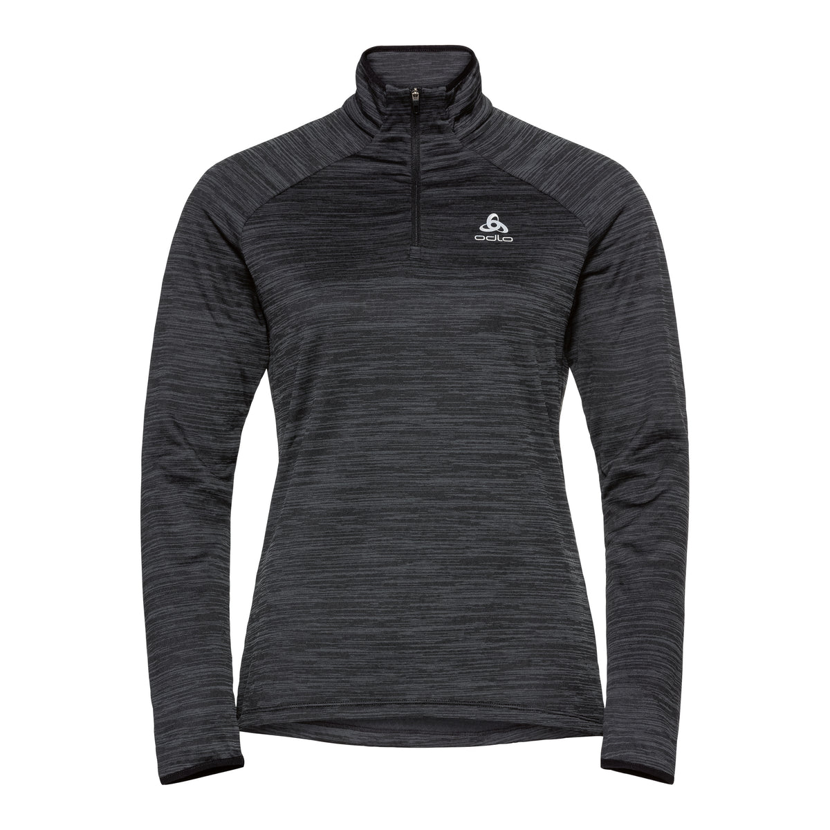 Odlo Easy Warm Mid Layer Half-Zip Longsleeve Damen-Schwarz,Grau