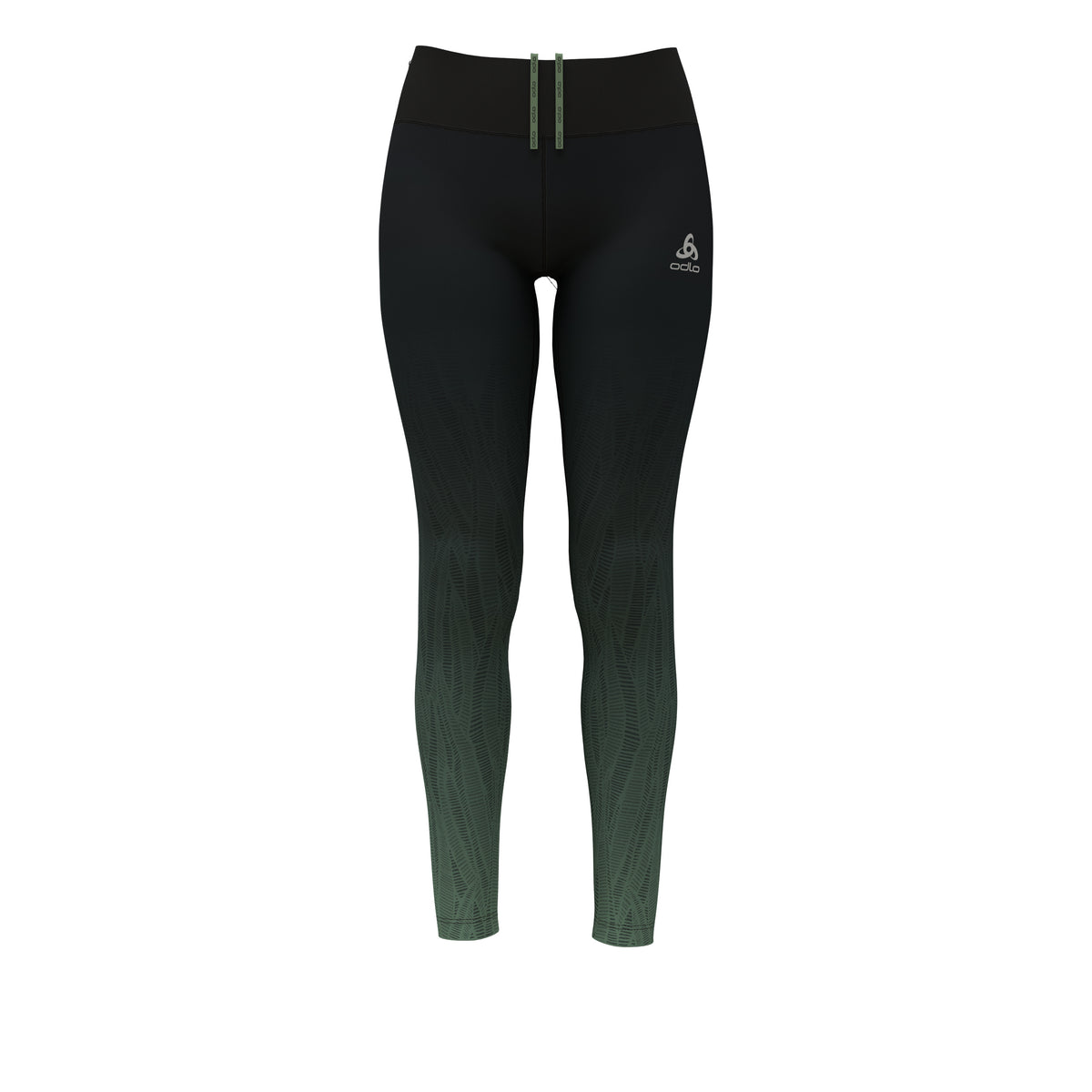 Odlo Print Tight Damen-Schwarz,Grün
