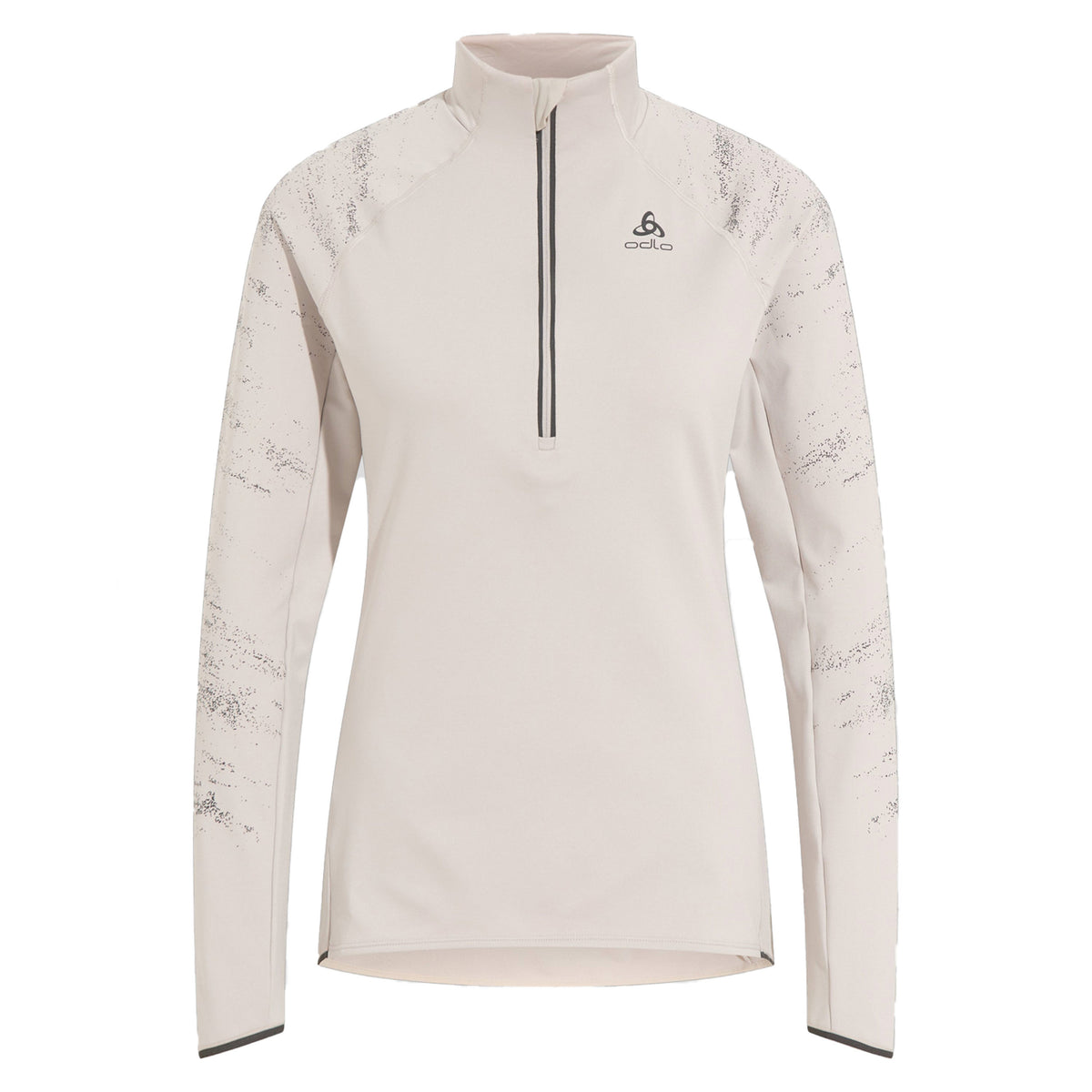 Odlo Zeroweight Ceramiwarm Reflective Mid Layer Half-Zip Lauftop Damen - hellgrau,