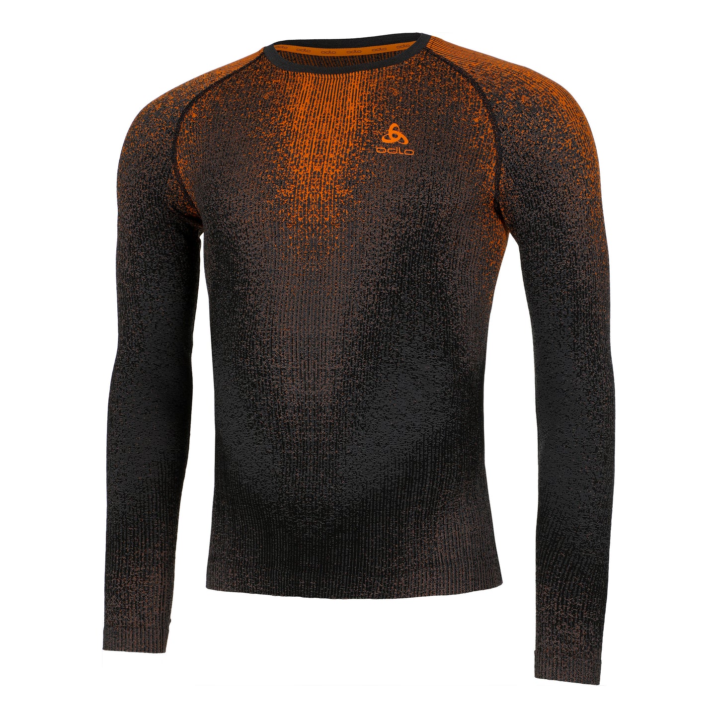 Odlo Blackcomb Eco Big Logo Top Crew Unterhemd Herren - grau, orange
