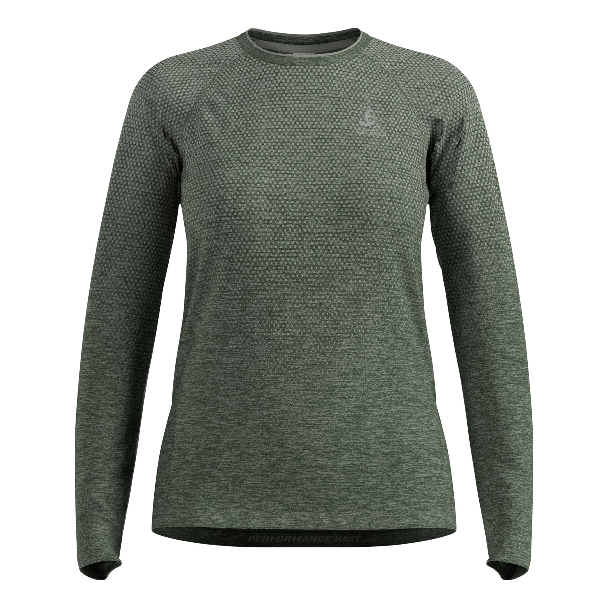 Odlo Essential Seamless Crew Neck Longsleeve Damen-oliv