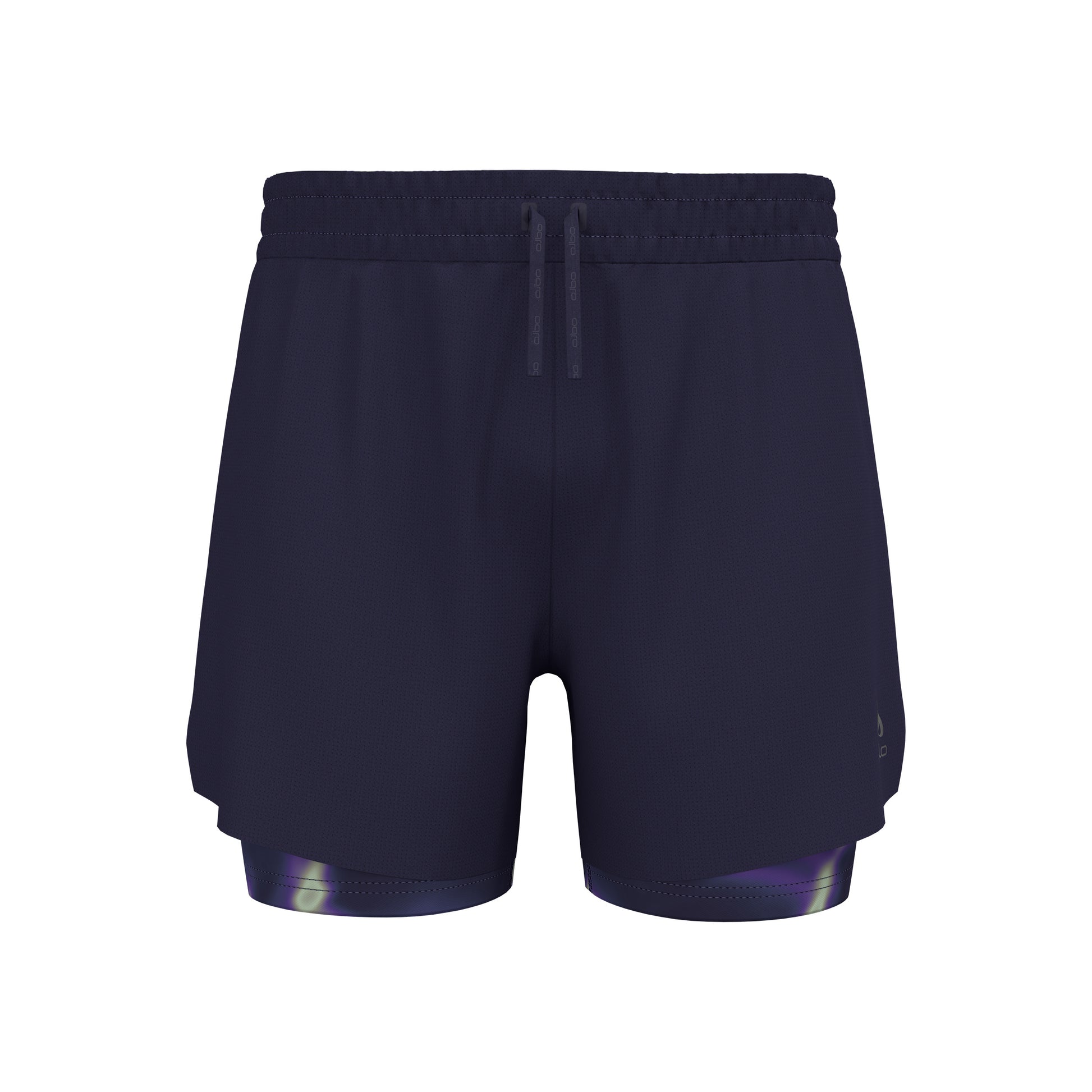 Odlo Zeroweight Print 5in 2in1 Laufshorts Herren-Dunkelblau