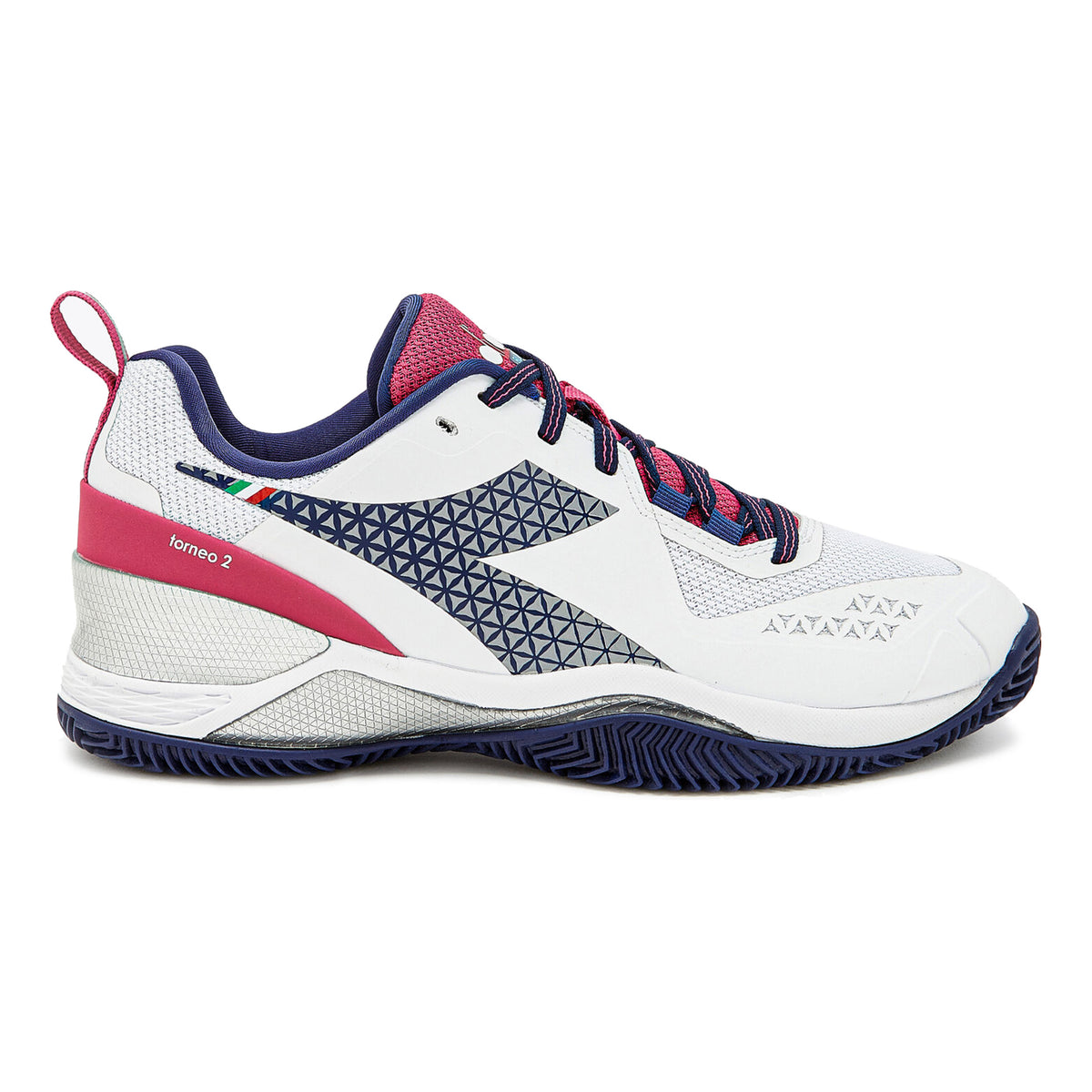 Diadora Blushield Torneo 2 Sandplatzschuh Damen - weiß, pink