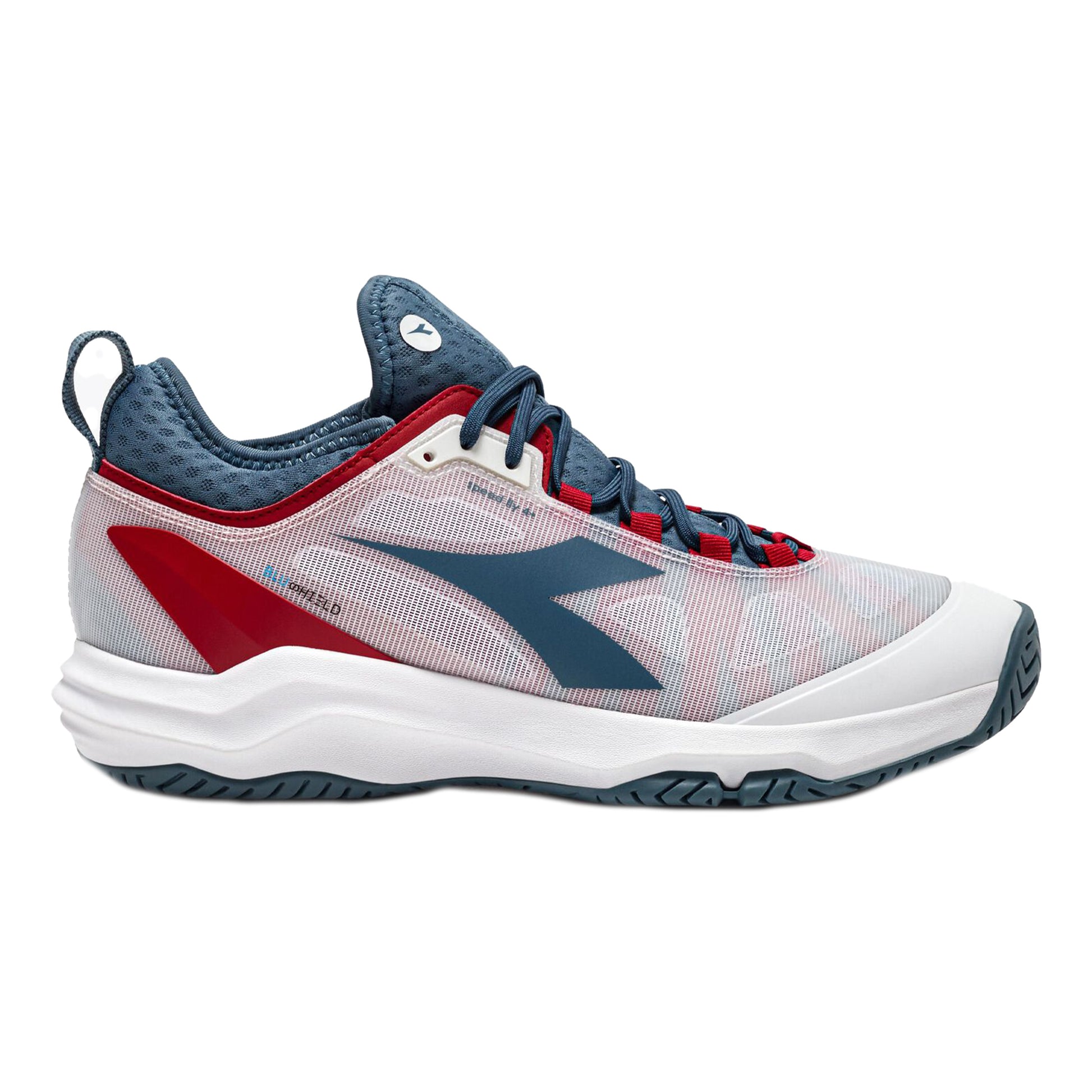 Diadora Speed Blushield Fly 4 + Allcourtschuh Herren-Weiß,Petrol