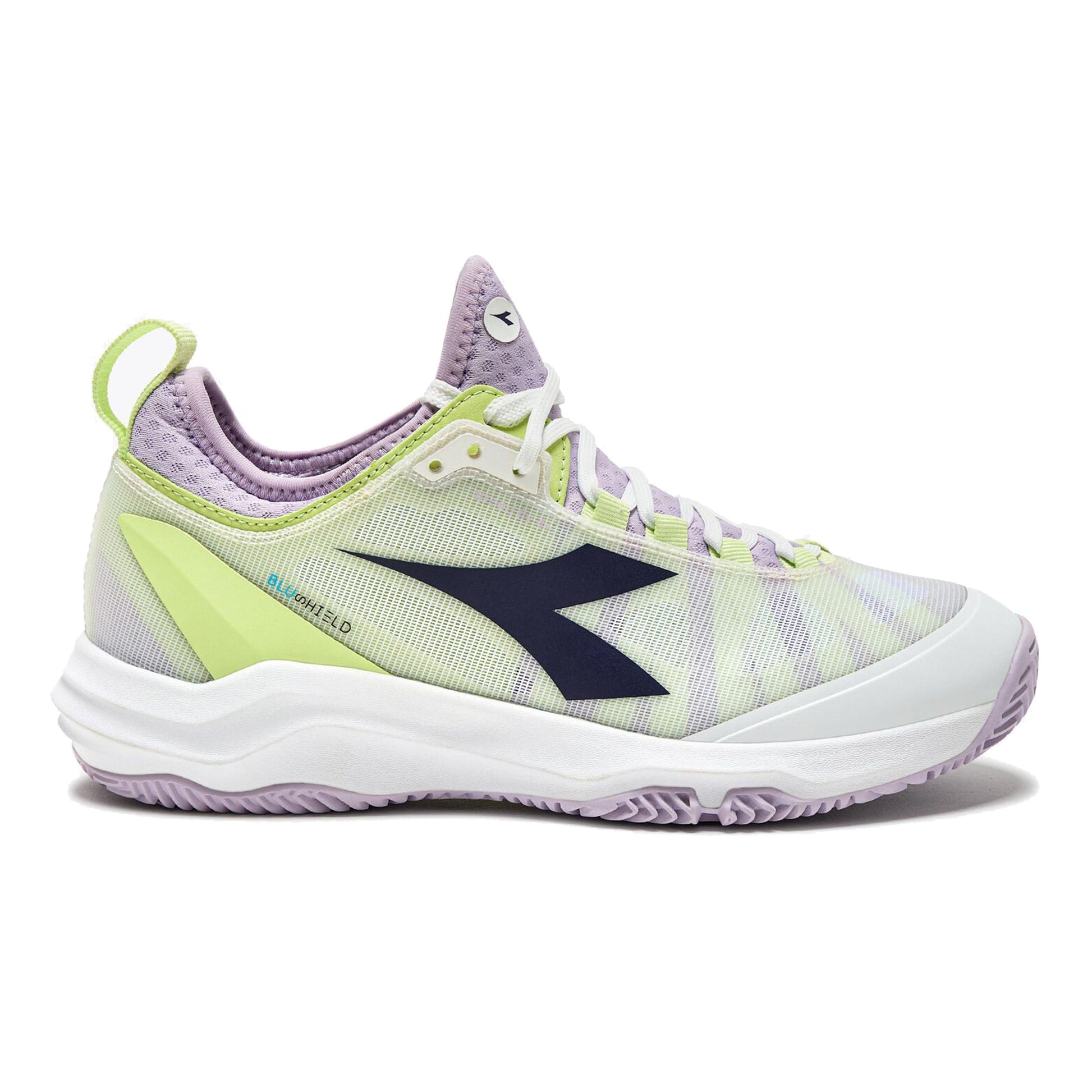 Diadora Speed Blushield Fly 4 + Sandplatzschuh Damen-Weiß,Dunkelblau