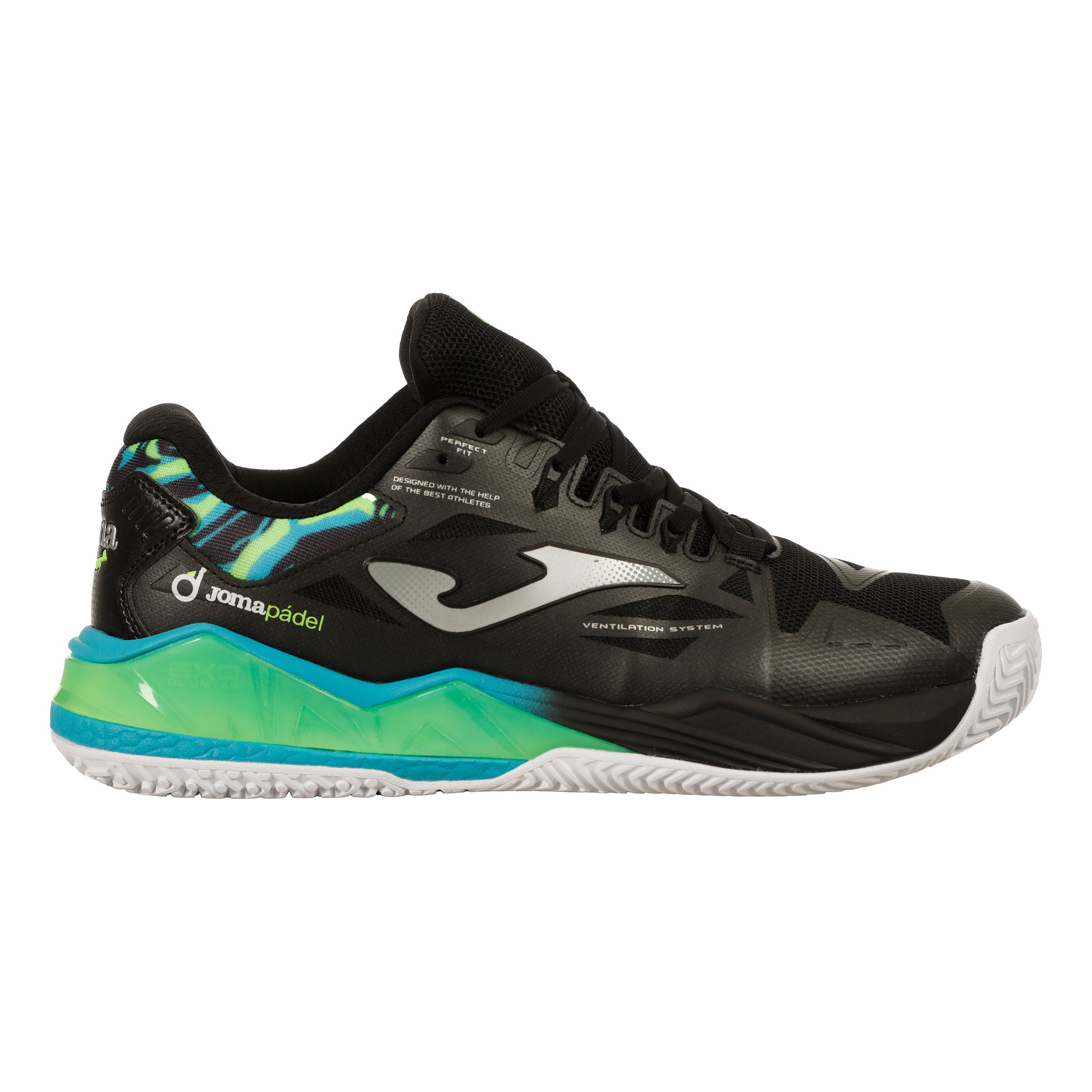 Joma Spin Padelschuh Herren - schwarz, grün