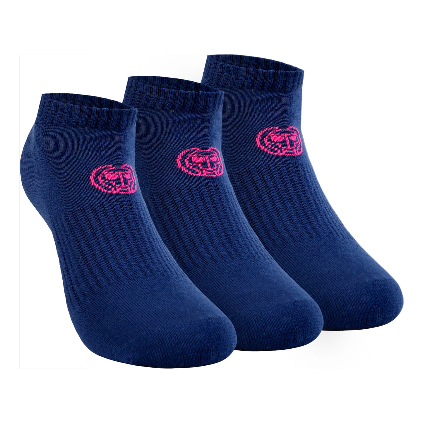 BIDI BADU Leana No Show Tech Sportsocken 3er Pack Damen-Dunkelblau,Pink