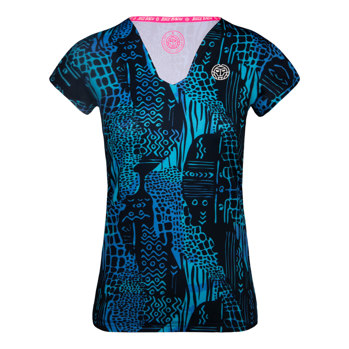 BIDI BADU Bella 2.0 Tech V-Neck T-Shirt Damen-Blau