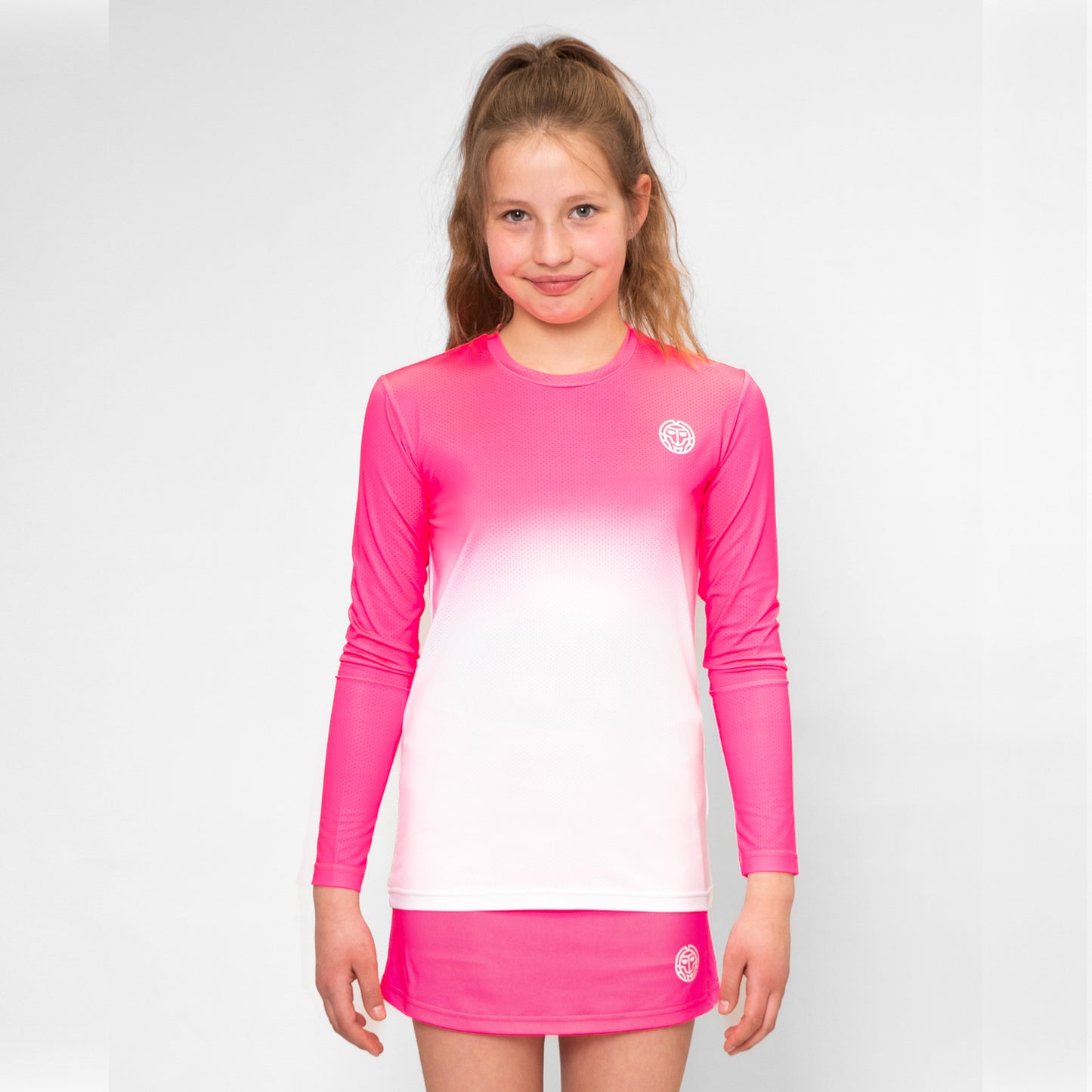 BIDI BADU Crew Gradiant Longsleeve Mädchen-Pink,Weiß