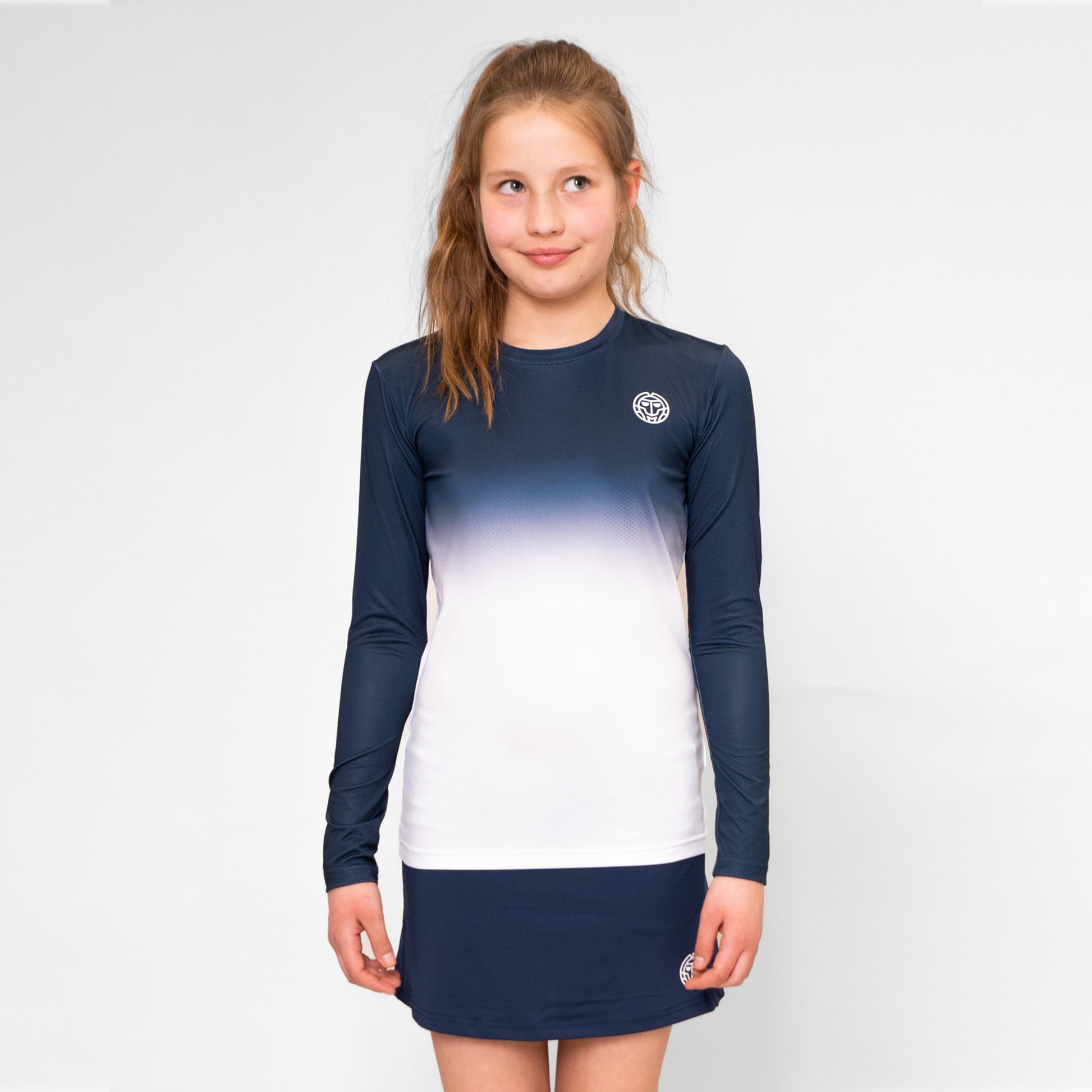 BIDI BADU Crew Gradiant Longsleeve Mädchen-Dunkelblau,Weiß