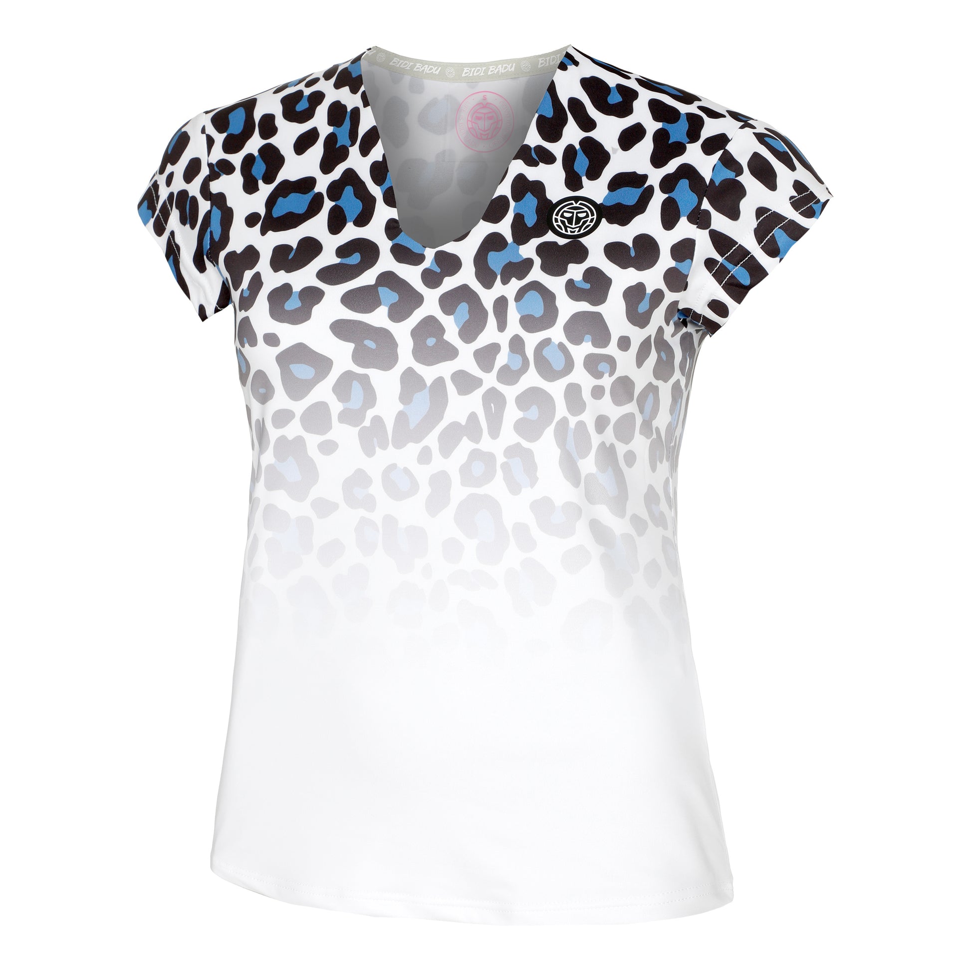 BIDI BADU Leoparty Styles V-Neck T-Shirt Damen-Weiß,Schwarz