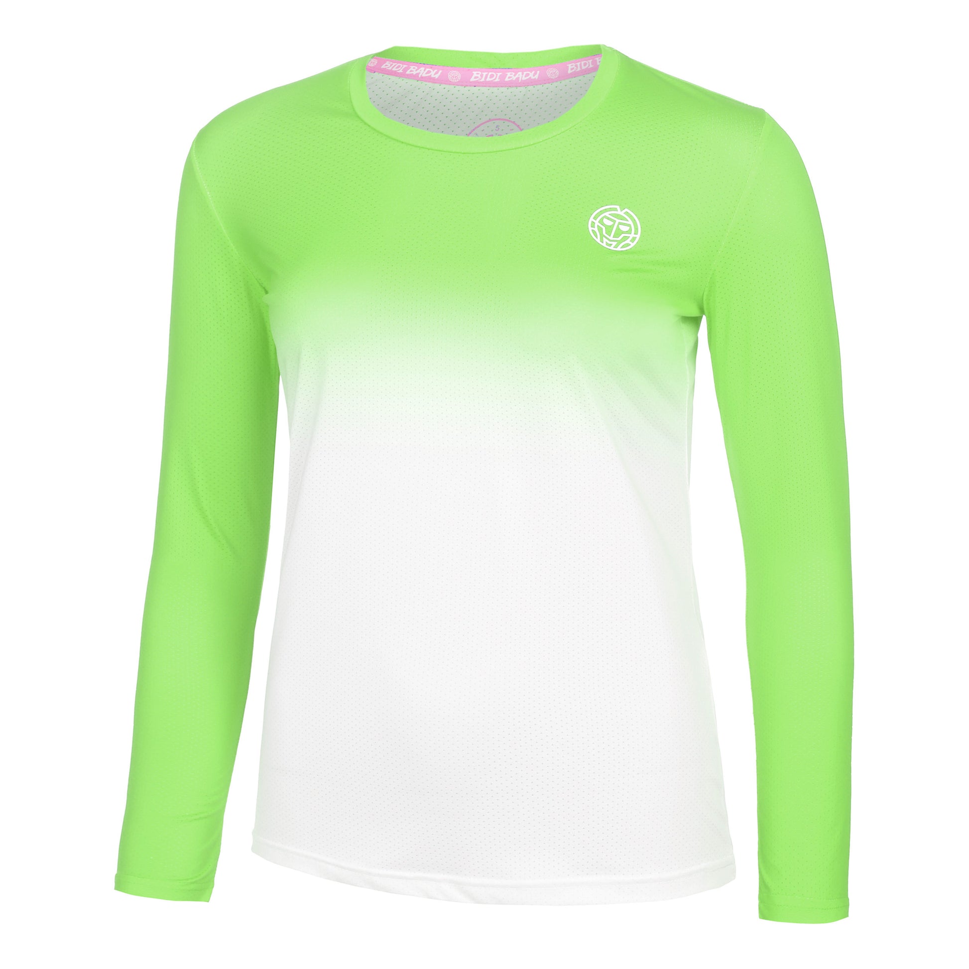 BIDI BADU Crew Gradiant Longsleeve Damen-Neongrün,Weiß