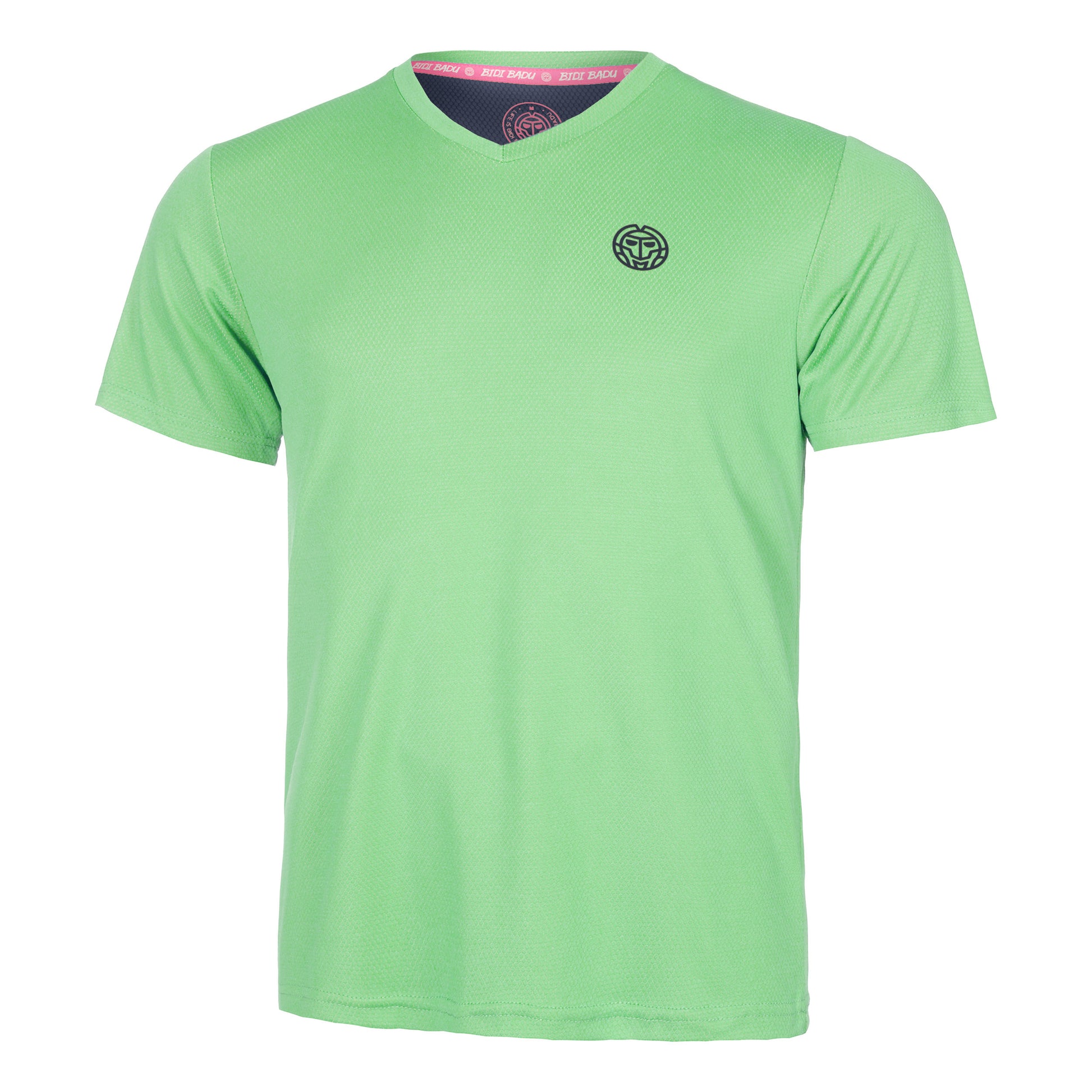 BIDI BADU Crew Inside Out V-Neck T-Shirt Herren-Neongrün,Dunkelblau