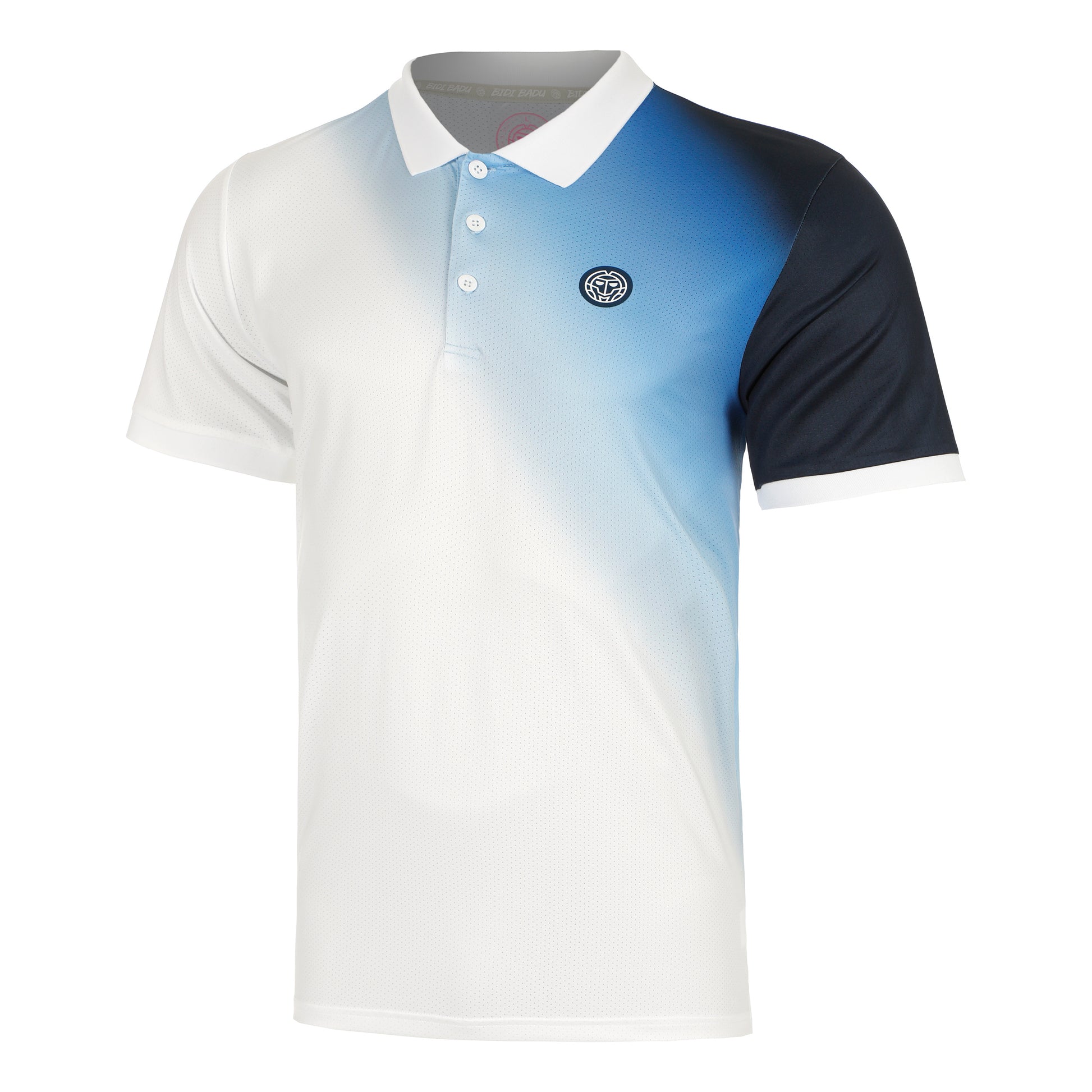 BIDI BADU Watercolour Polo Herren-Weiß,Blau