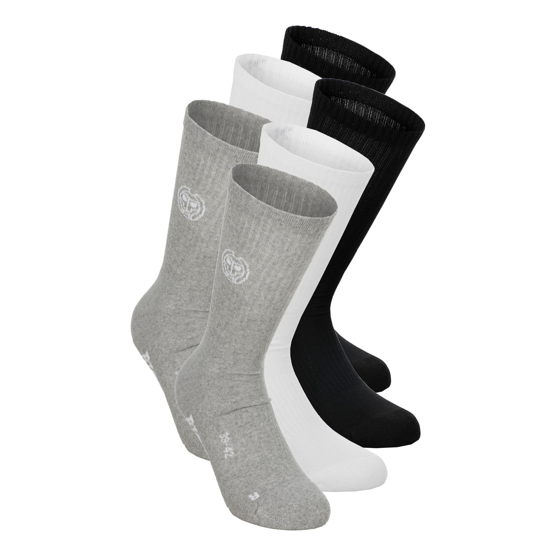 BIDI BADU Don Carlito XXL Crew Move Tennissocken-Grau,Schwarz