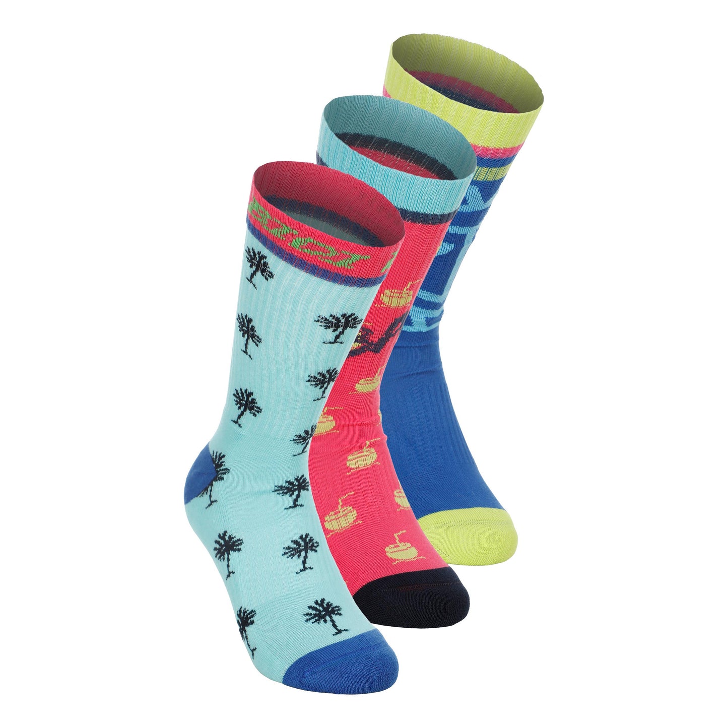 BIDI BADU Bold Bro II Crew Printed Move Tennissocken-Mehrfarbig