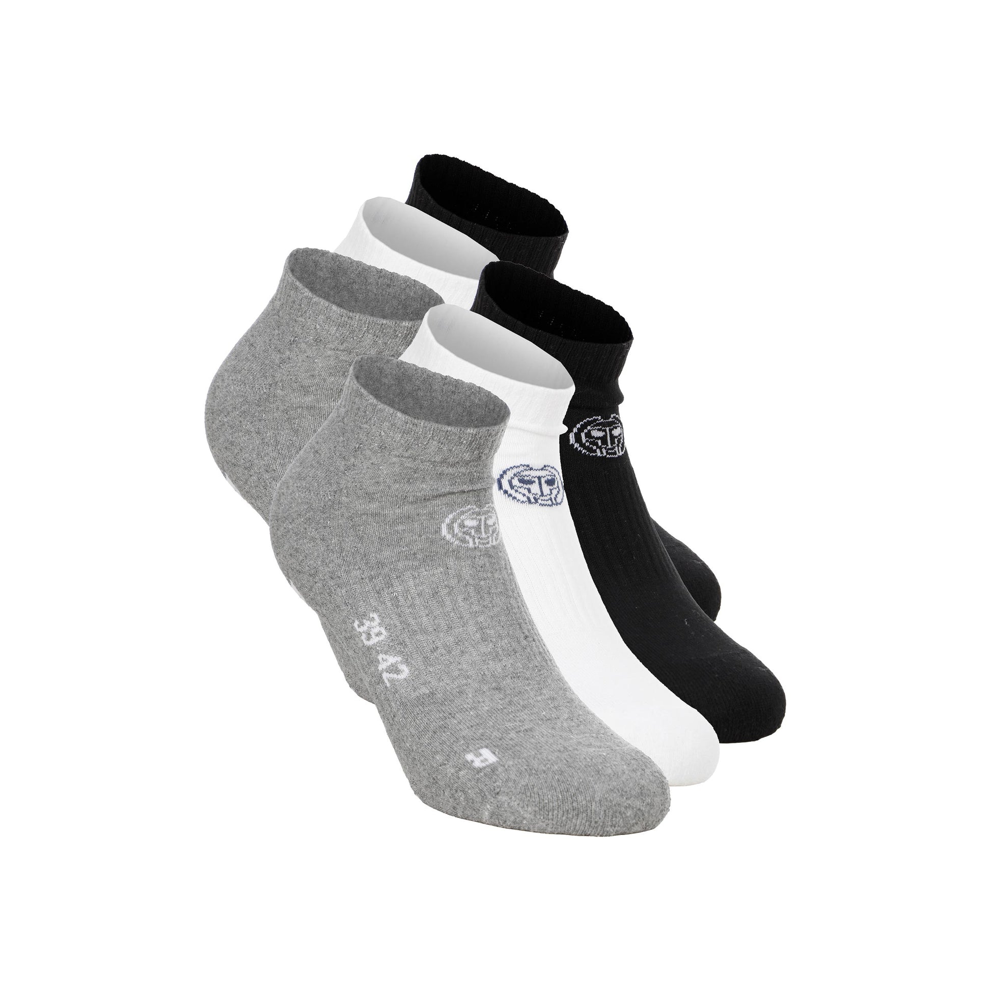BIDI BADU No Party XXL No Show Move Tennissocken-Grau,Schwarz