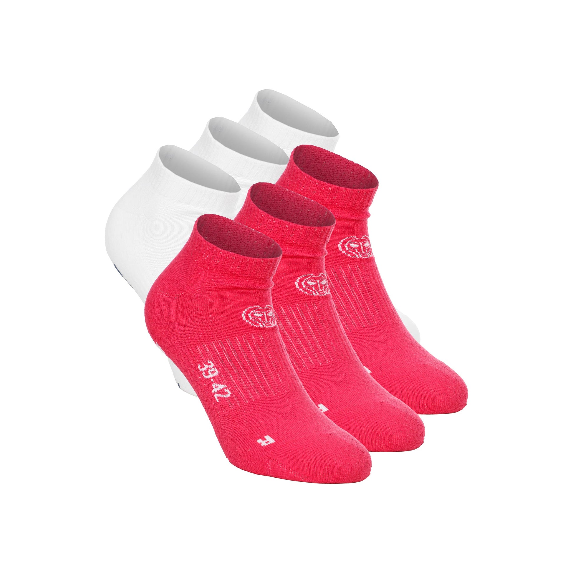 BIDI BADU No Party XXL No Show Move Tennissocken-Pink,Weiß
