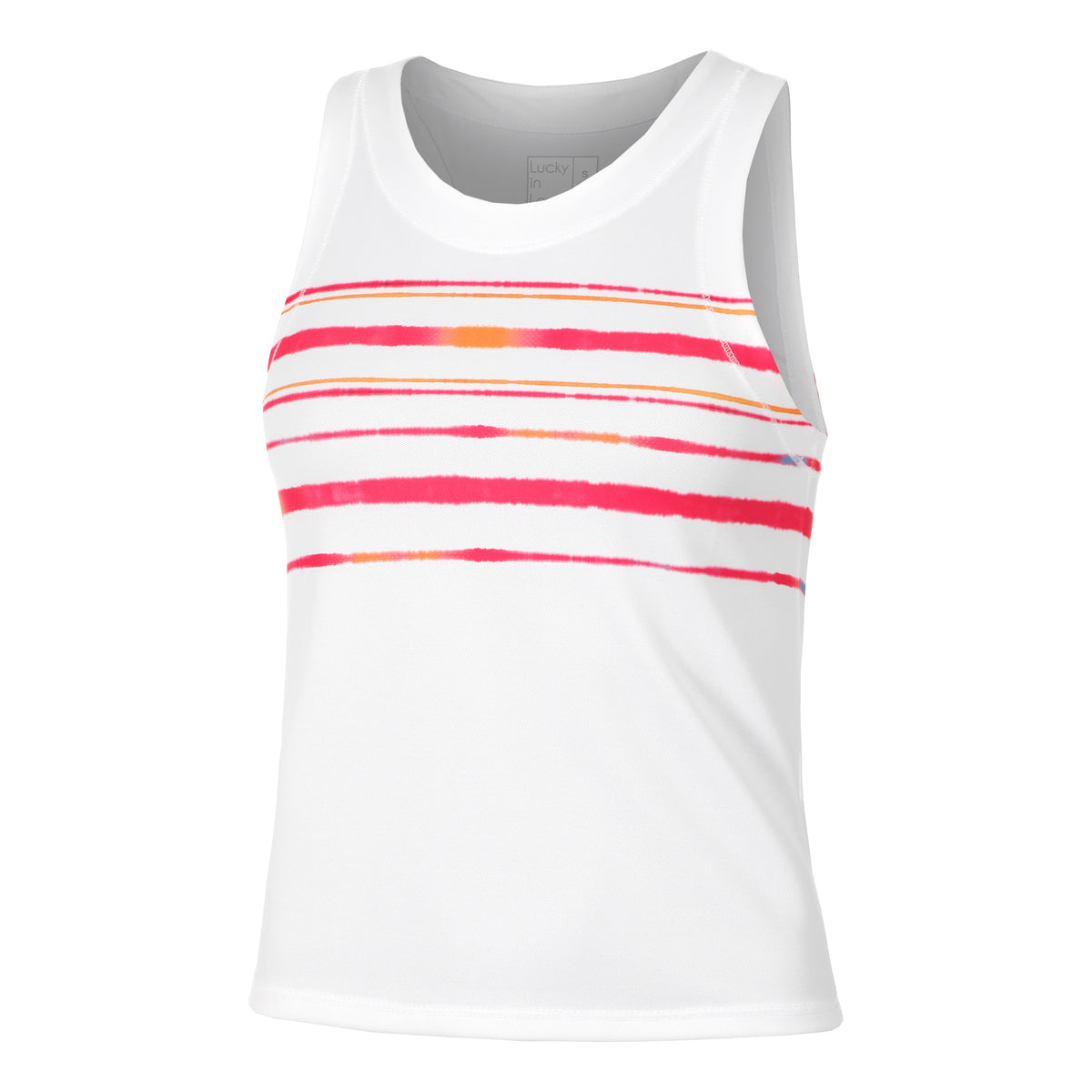 Lucky in Love Deco Stripe Crop Tank-Top Damen - weiß, koralle