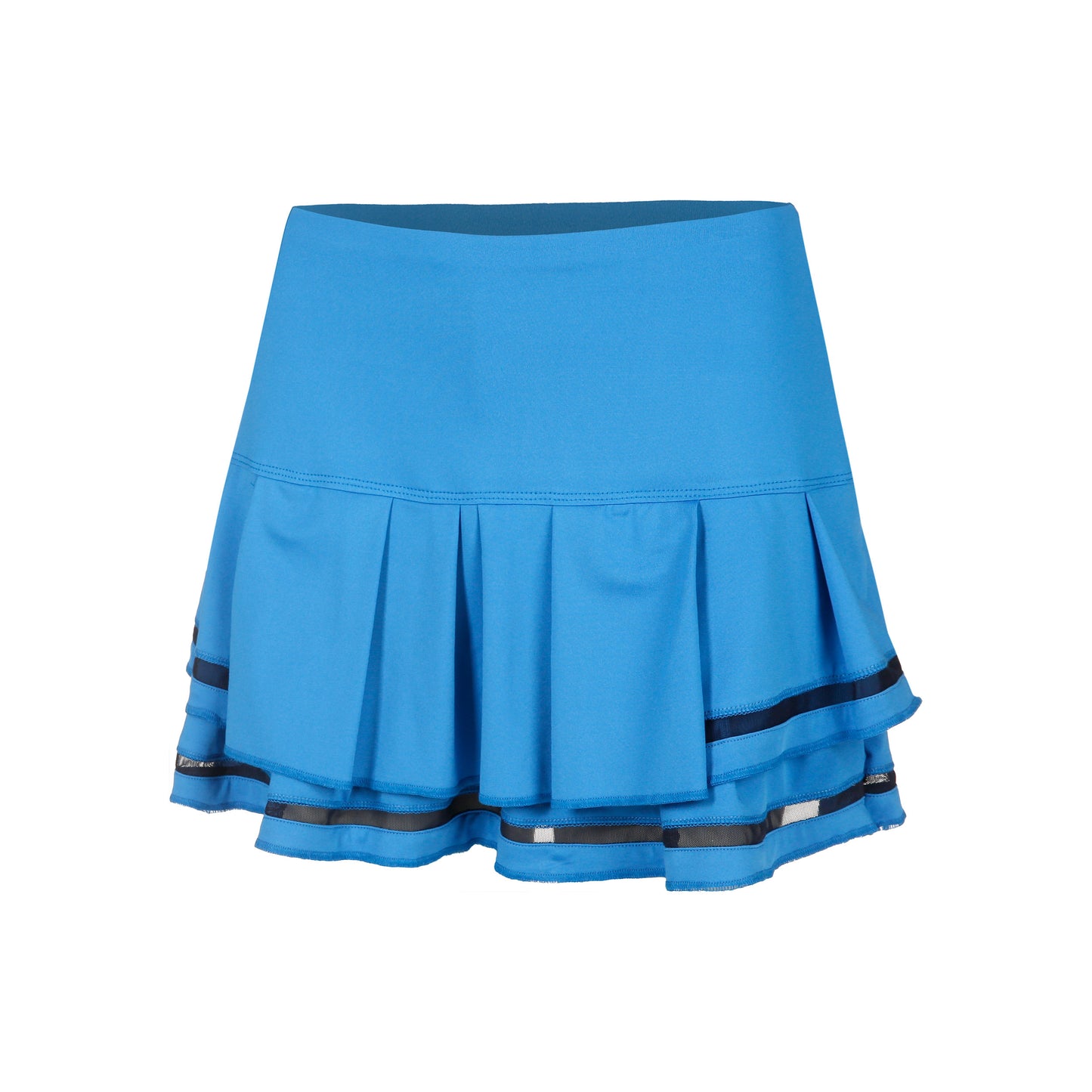 Lucky in Love Long Pleat Tier Rock Damen-Blau,Schwarz