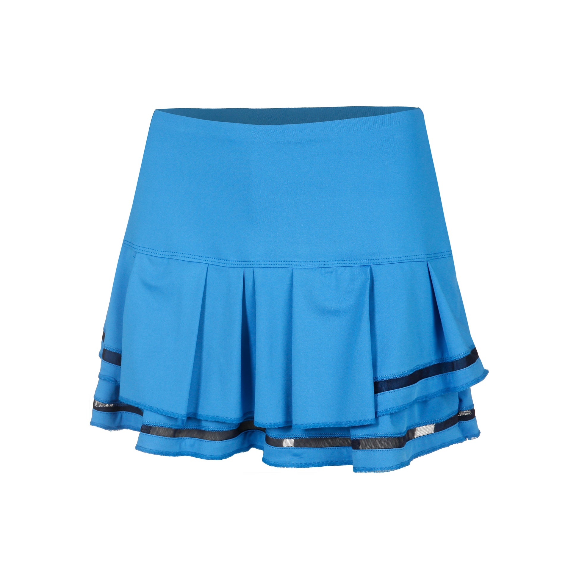 Lucky in Love Long Pleat Tier Rock Damen-Blau,Schwarz