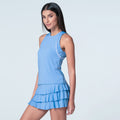 High Neck Action Tank-Top Damen-Hellblau