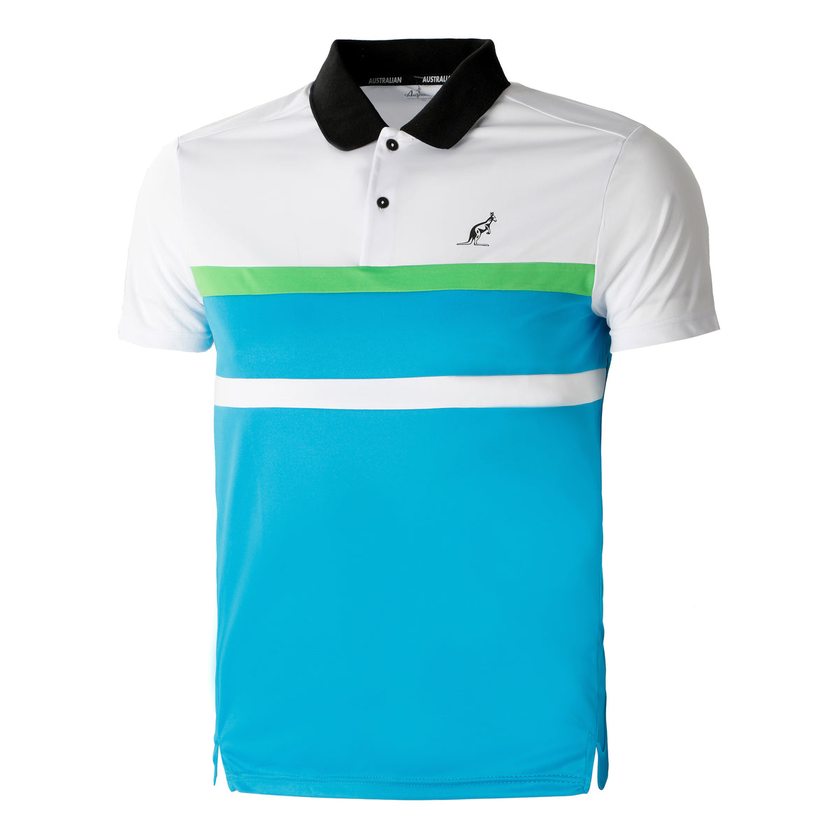 Australian Ace con Inserti in Contrasto Polo Herren - türkis, weiß