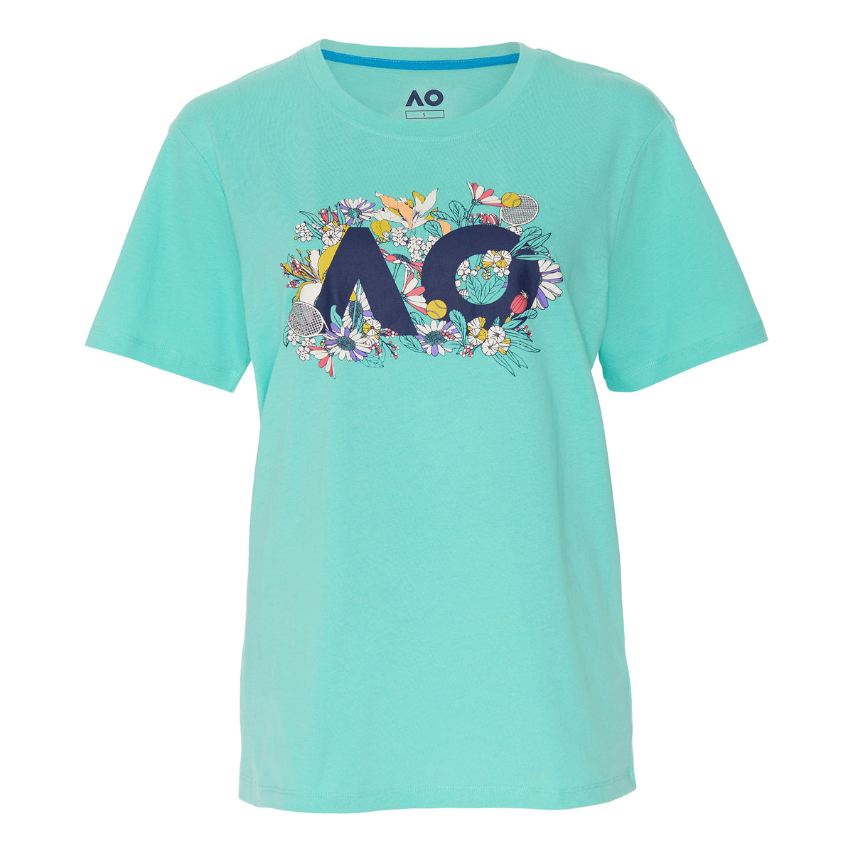 Australian Open AO Floral Logo T-Shirt Damen - türkis, mehrfarbig