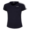 Mesh T-Shirt Damen - dunkelblau, weiß
