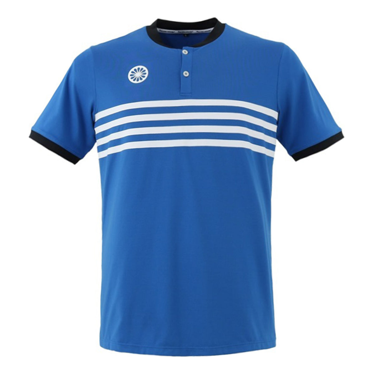 The Indian Maharadja Kadiri Men Striped Button T-Shirt Herren - blau,