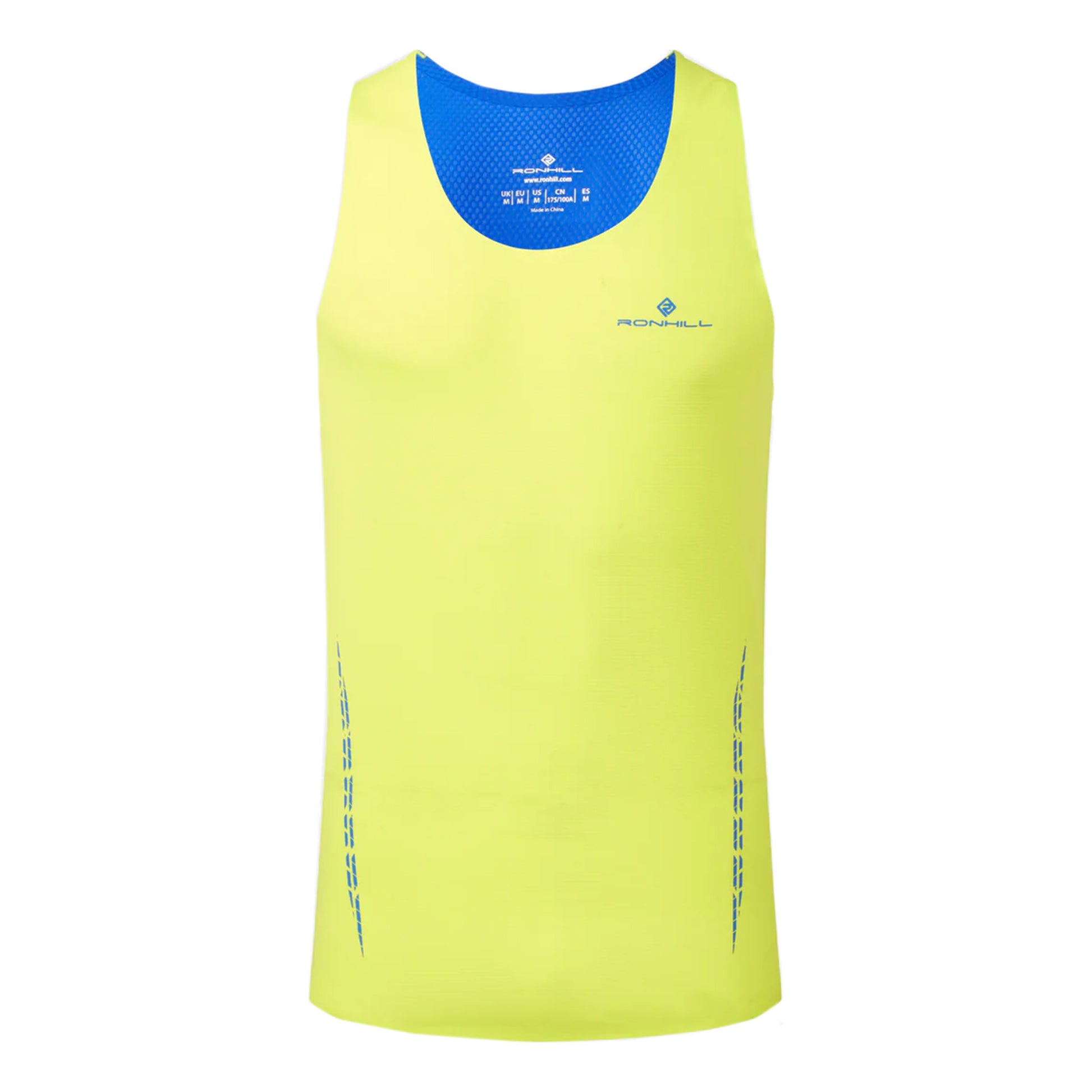 Ronhill Tech Race Laufshirt Herren - limette, blau