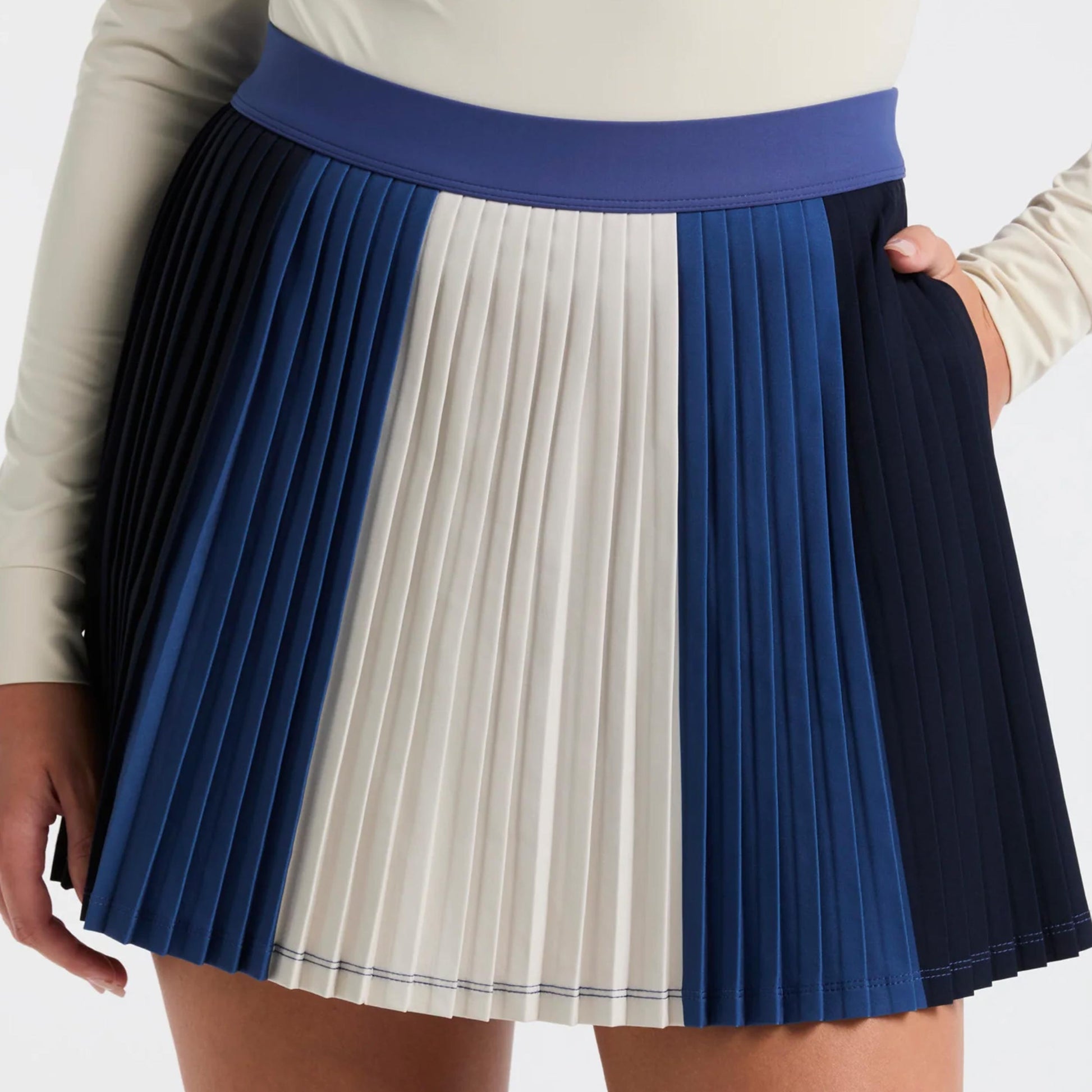 Original Penguin Micro Pleated Rock Damen-Blau,Creme