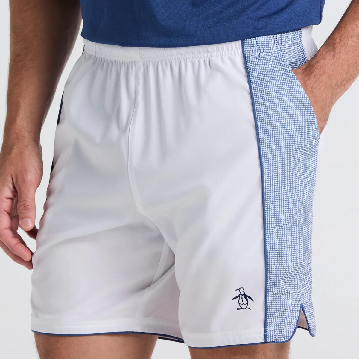 Original Penguin 7in Performance Piped Shorts Herren-Weiß,Blau