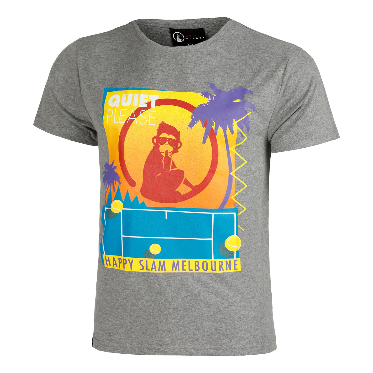 Quiet Please Happy Slam T-Shirt Herren - grau, mehrfarbig
