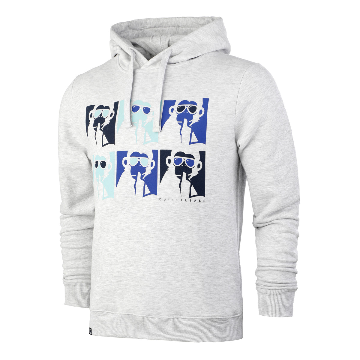 Quiet Please Ocean Overruled Monkey Hoody Herren - grau, blau