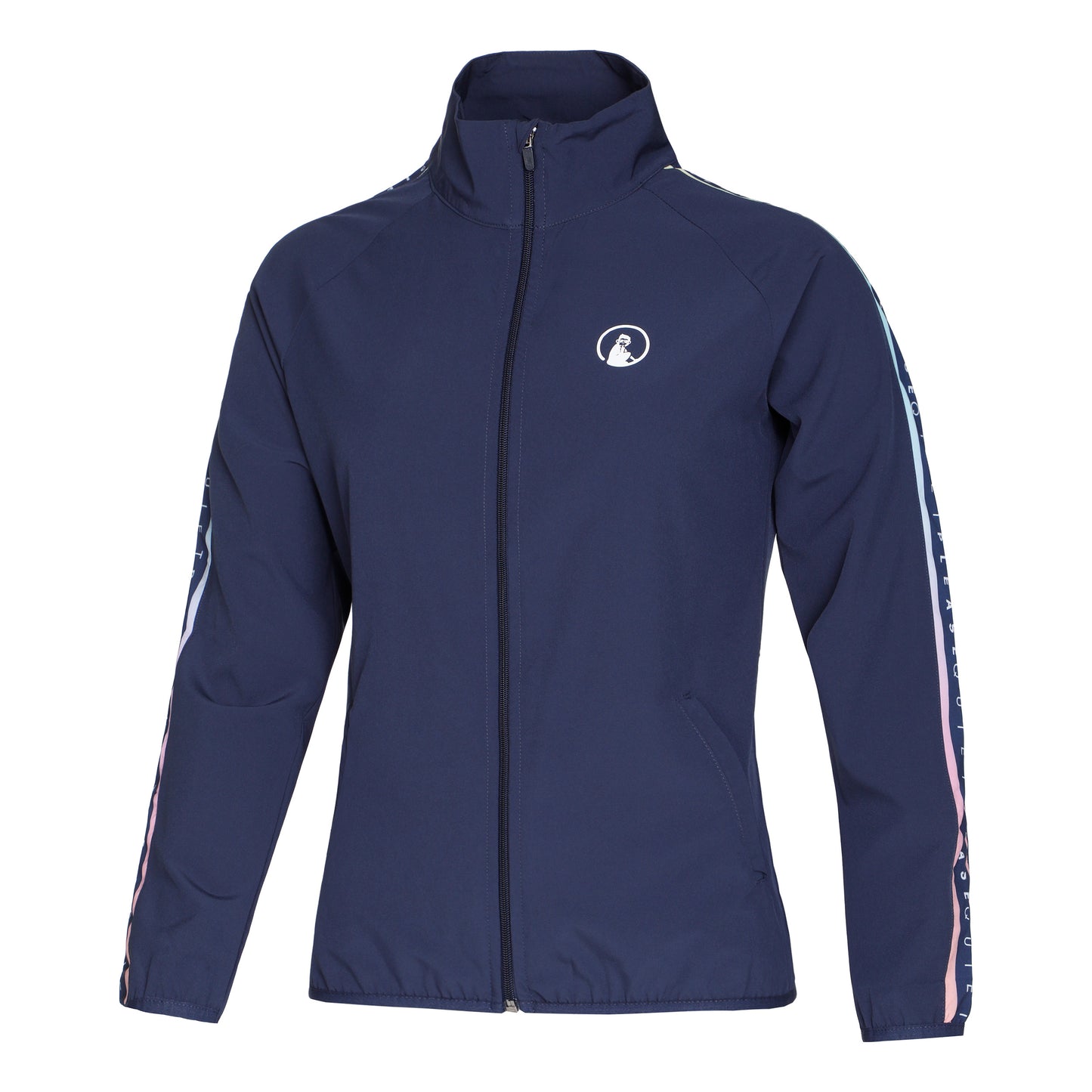 Quiet Please Rainbow Stroke Trainingsjacke Damen-Blau,Mehrfarbig