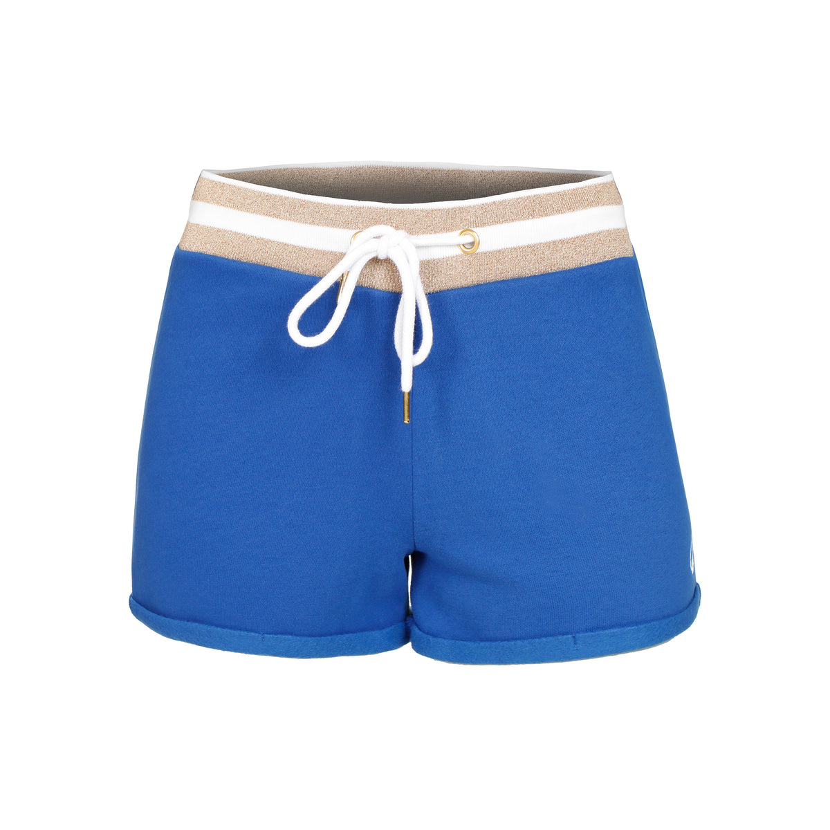 Quiet Please Retro Stripe Shorts Damen - blau, mehrfarbig