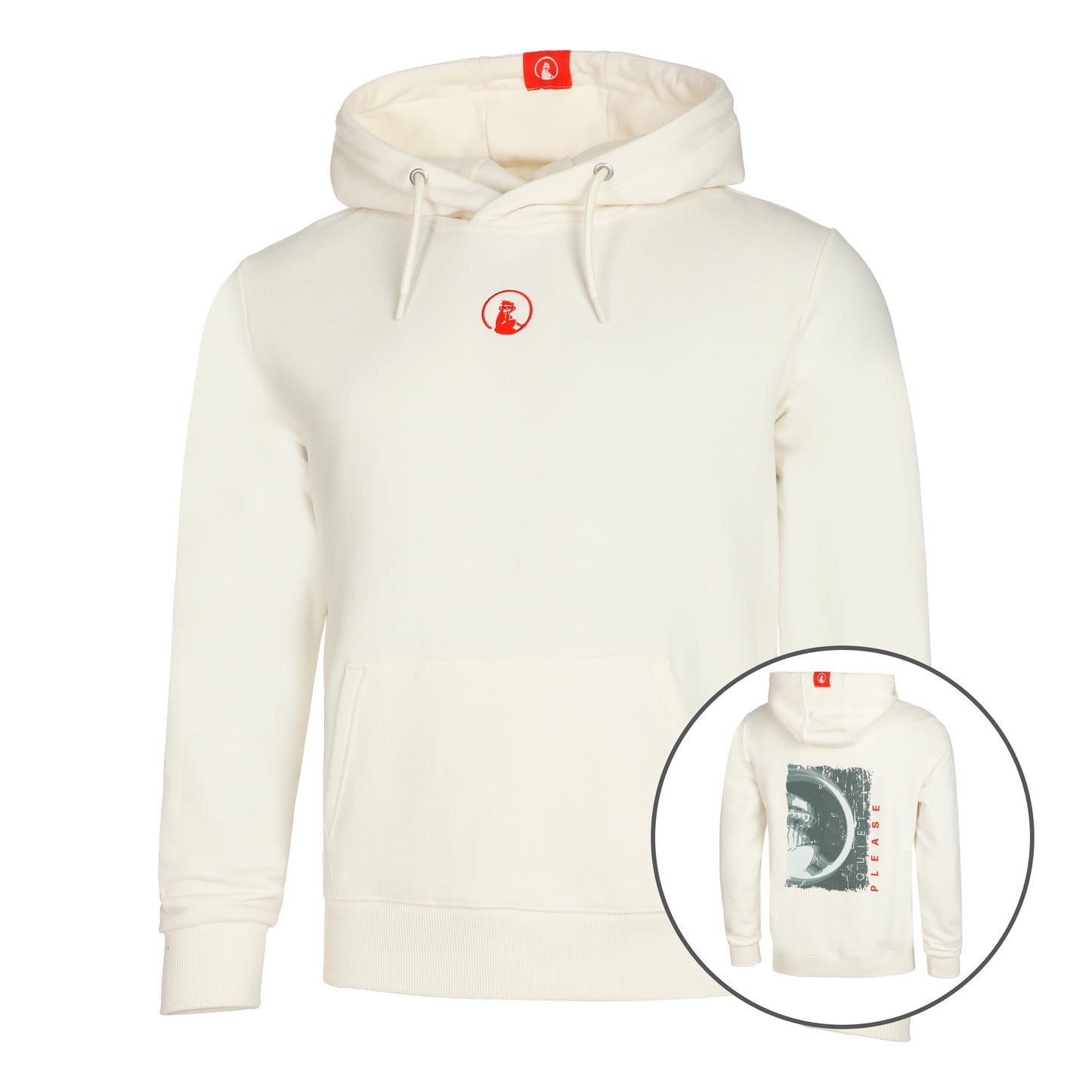 Quiet Please Blurred Hoody Herren - weiß, salbei