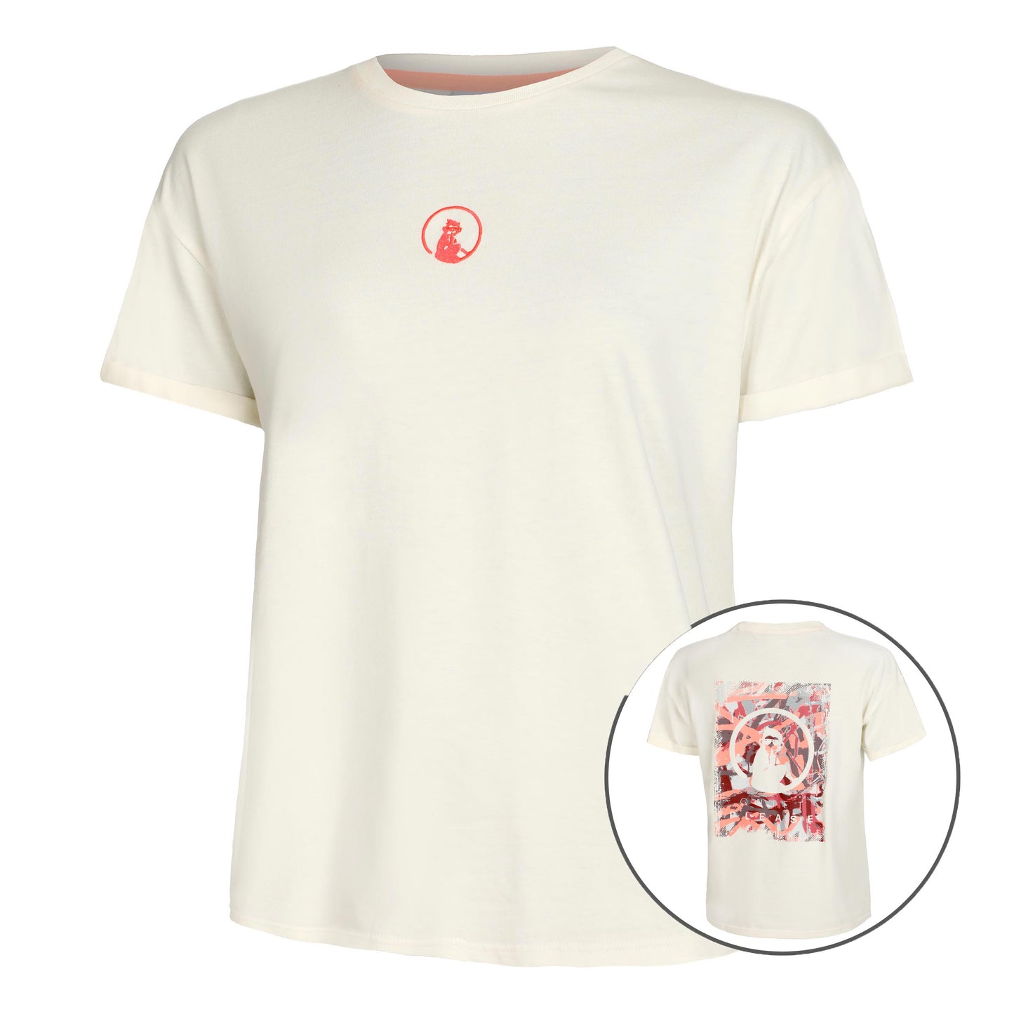 Quiet Please Sketchy T-Shirt Damen - weiß, rot
