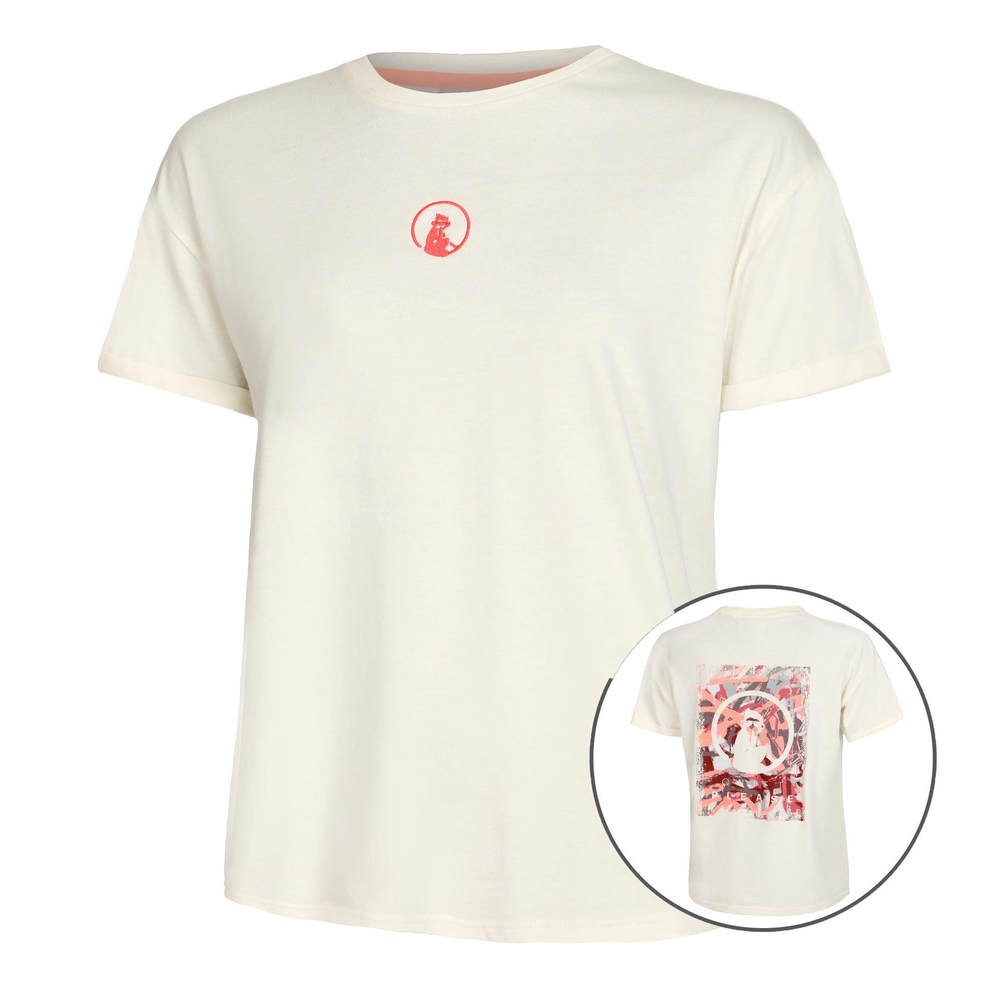 Quiet Please Sketchy T-Shirt Damen - weiß, rot